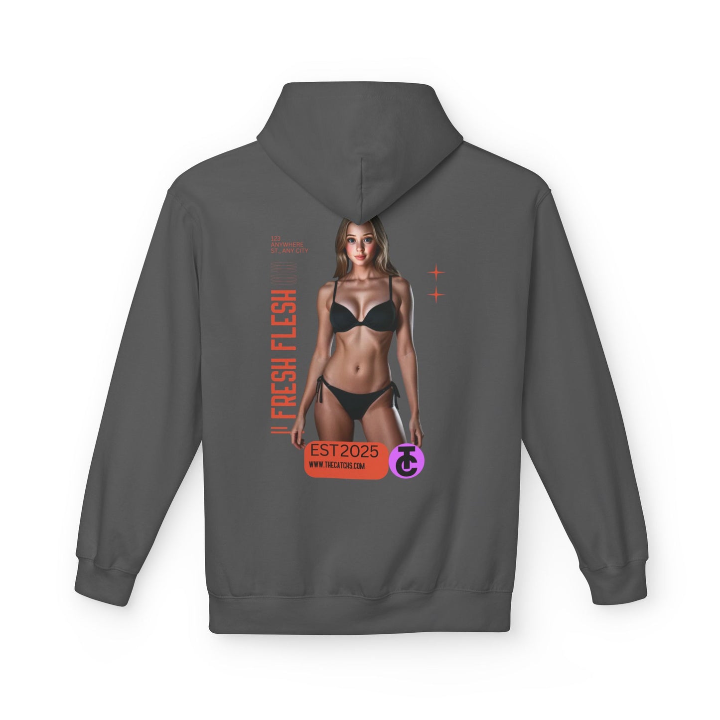 Fresh Flesh Graphic Hoodie for Trendsetters Midweight Fleece Sweatshirt - THE CATCH