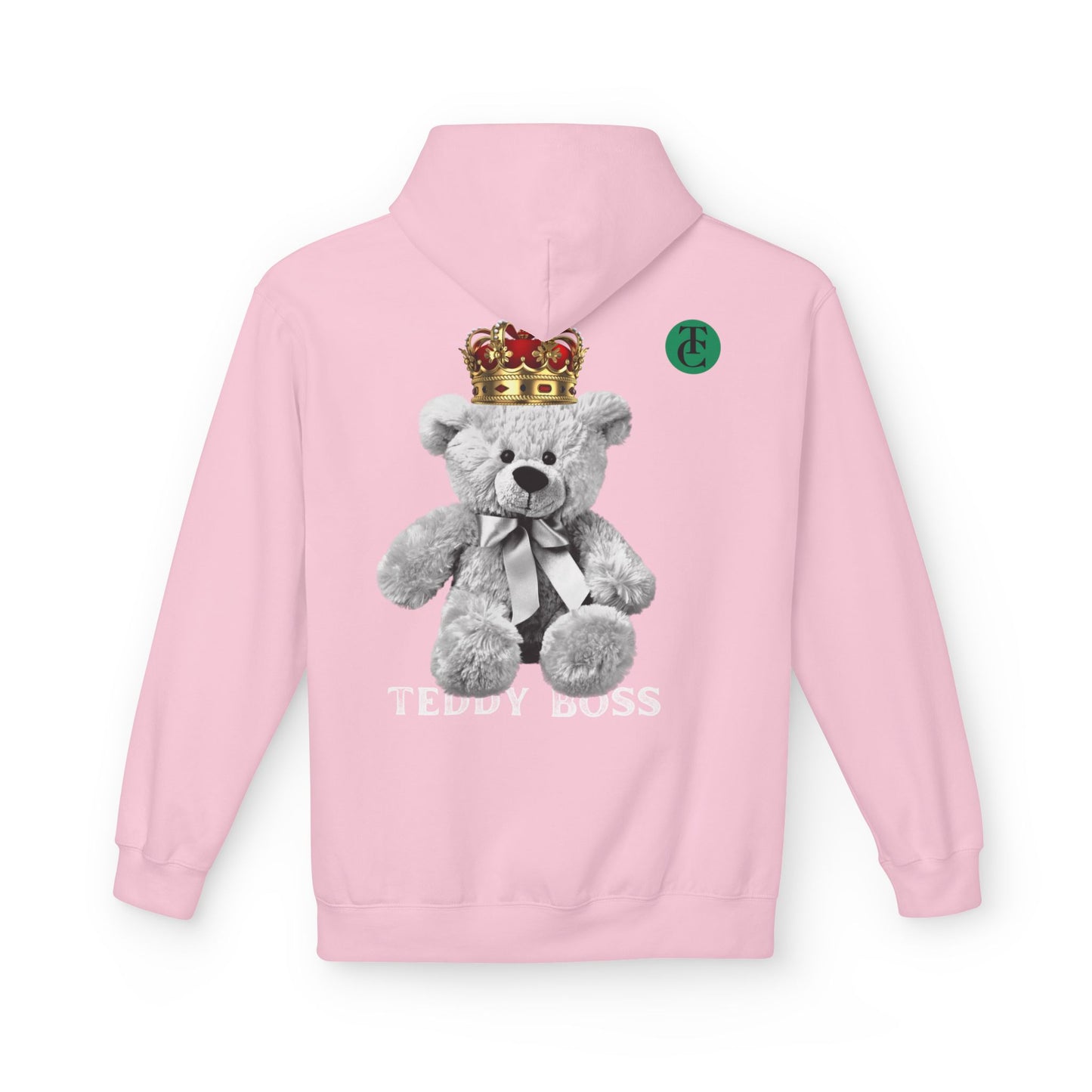 Teddy Boss Hoodie: Midweight Softstyle Fleece with Crowned Bear Design