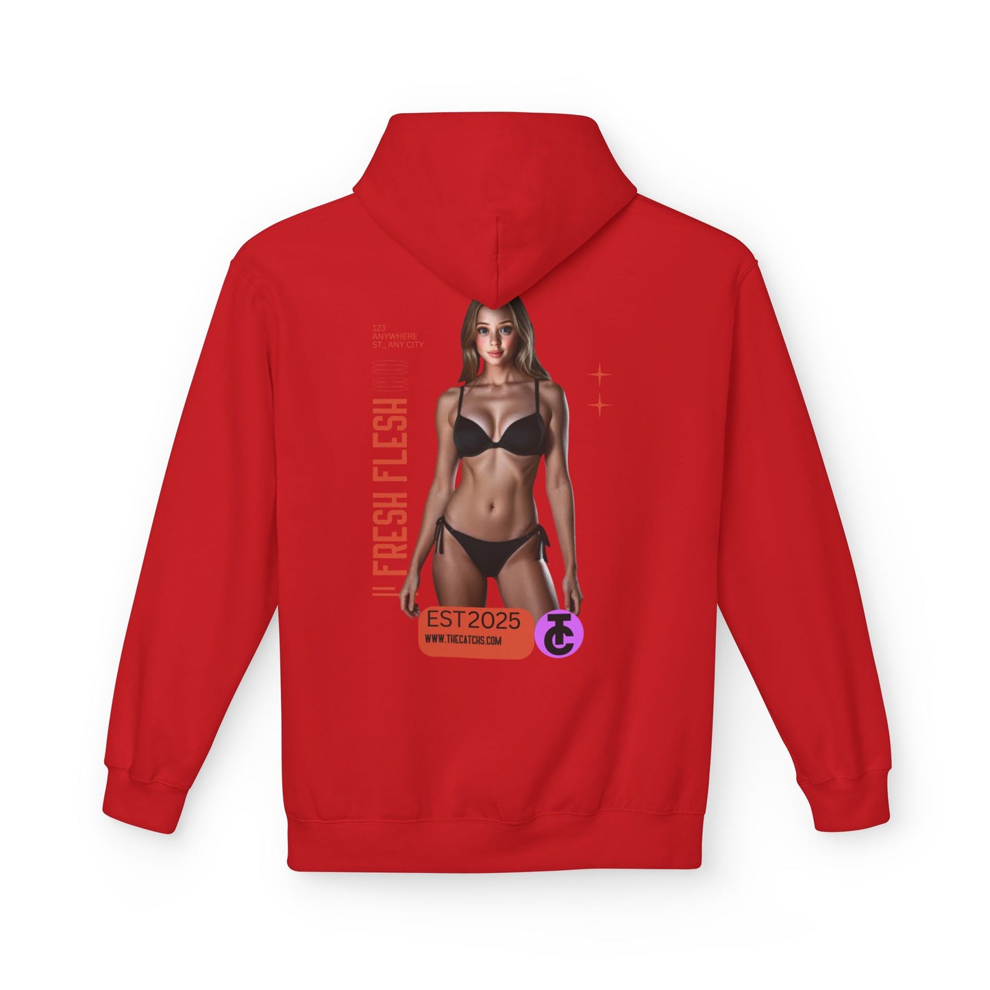 Fresh Flesh Graphic Hoodie for Trendsetters Midweight Fleece Sweatshirt
