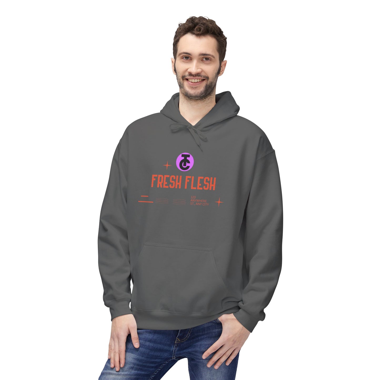 Fresh Flesh Graphic Hoodie for Trendsetters Midweight Fleece Sweatshirt - THE CATCH