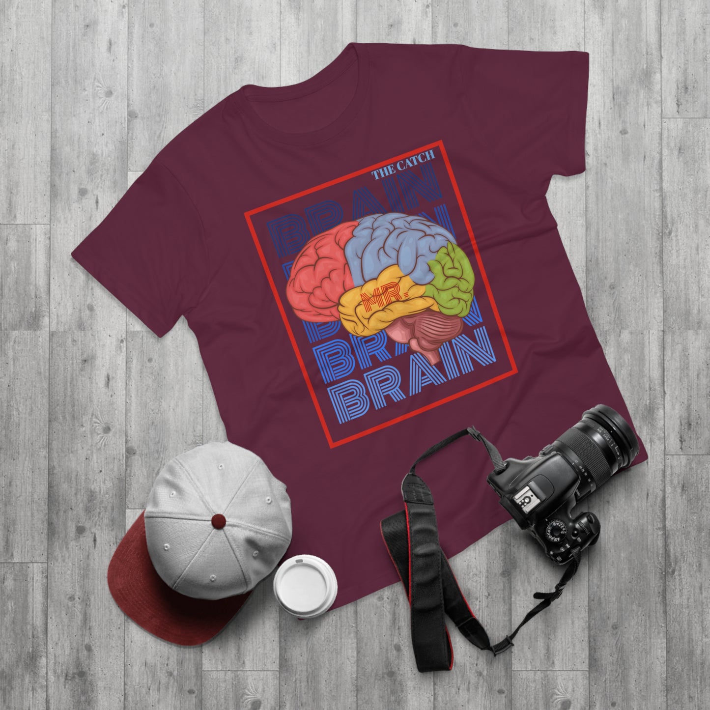 Colorful Brain Graphic T-Shirt - Unique Menswear for Science Lovers