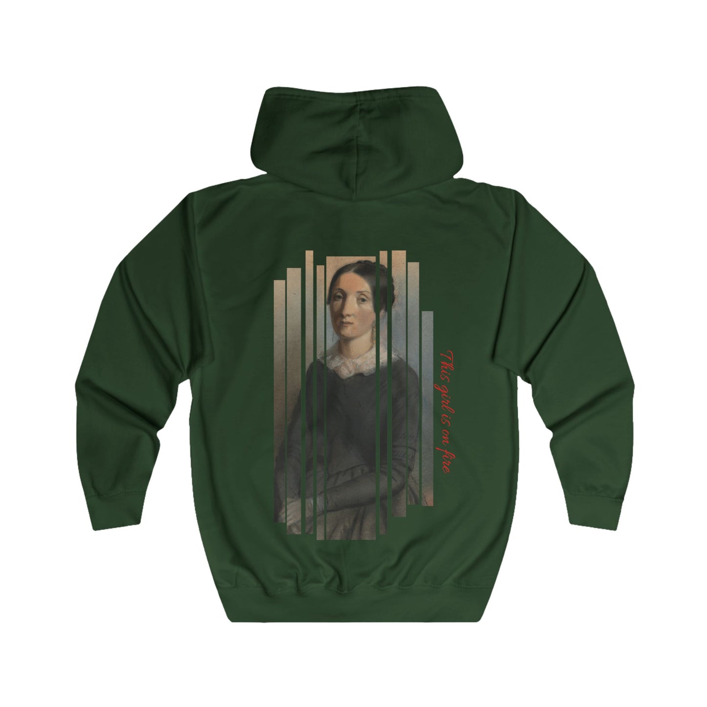 Artistic Full Zip Hoodie - 'The Catch' with Vintage Portrait