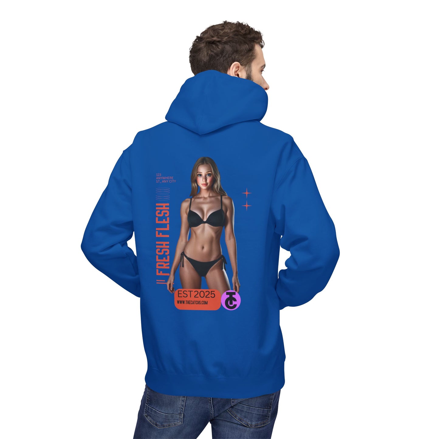 Fresh Flesh Graphic Hoodie for Trendsetters Midweight Fleece Sweatshirt