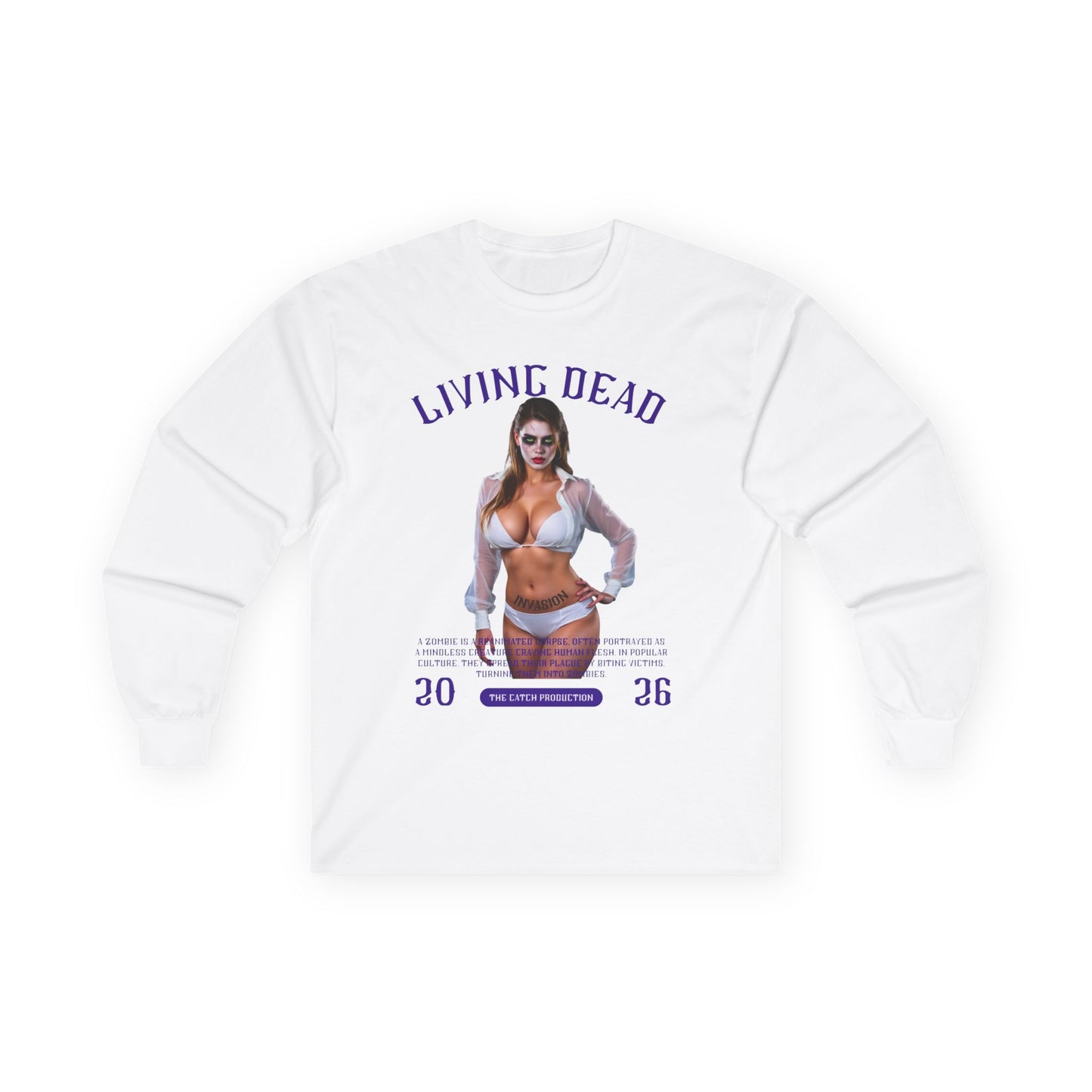 Living Dead Long Sleeve Tee - Trendy Horror Graphic Shirt - THE CATCH