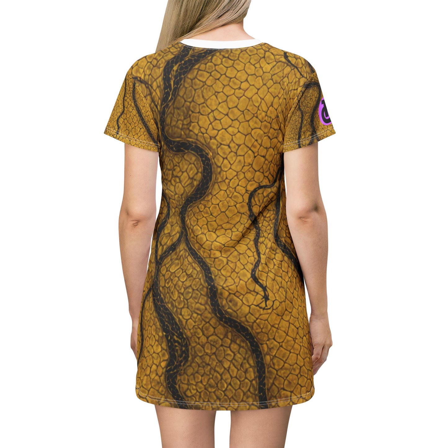 Stylish AOP T-Shirt Dress with Unique Pattern, Casual Wear for Summer, Everyday Fashion, Ideal for Festivals and Parties - THE CATCH