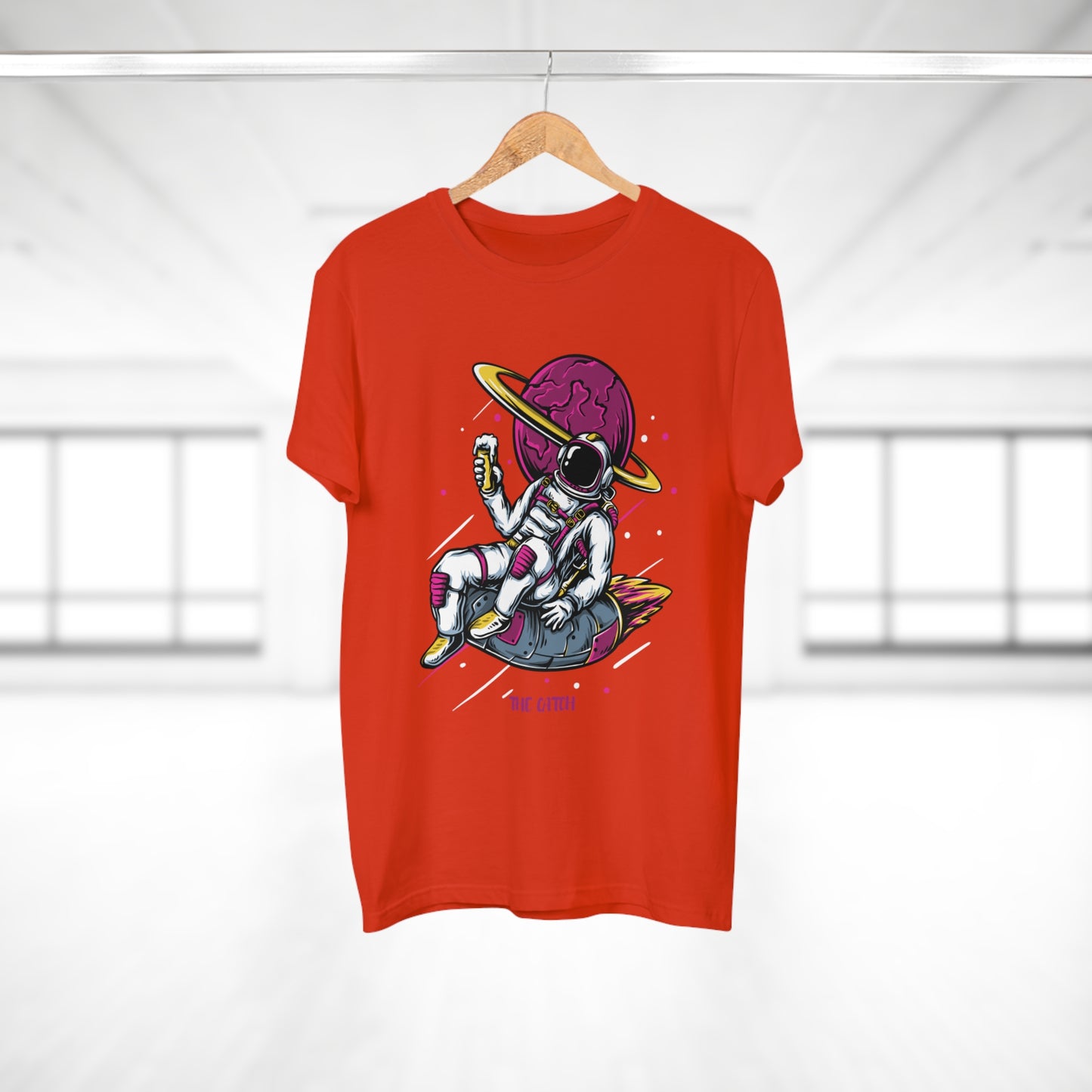 Cosmic Adventure Men's T-Shirt - Retro Astronaut Design