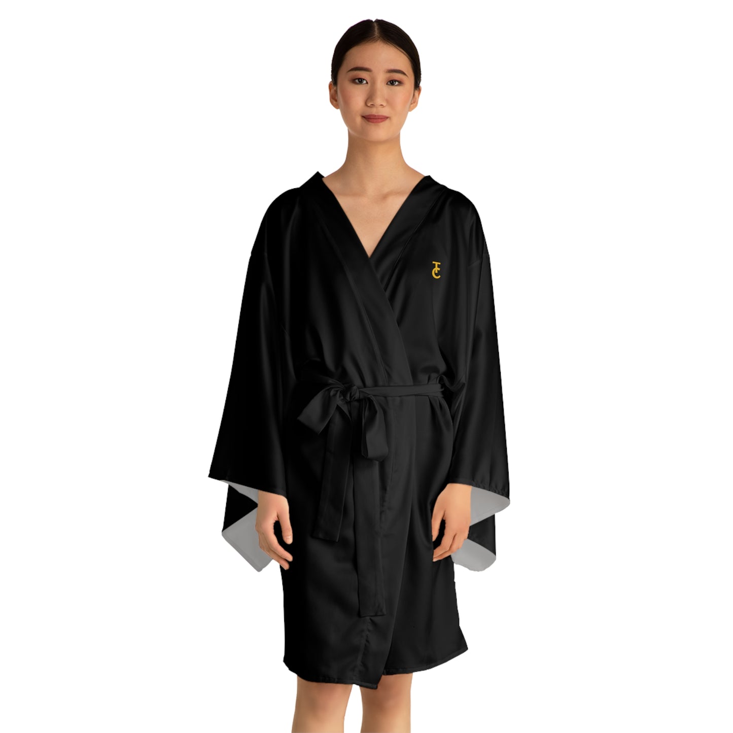 Elegant Long Sleeve Kimono Robe, Cozy Loungewear for Relaxing Evenings, Perfect Gift for Birthdays, Holidays & Self-Care, Unique AOP Design - THE CATCH
