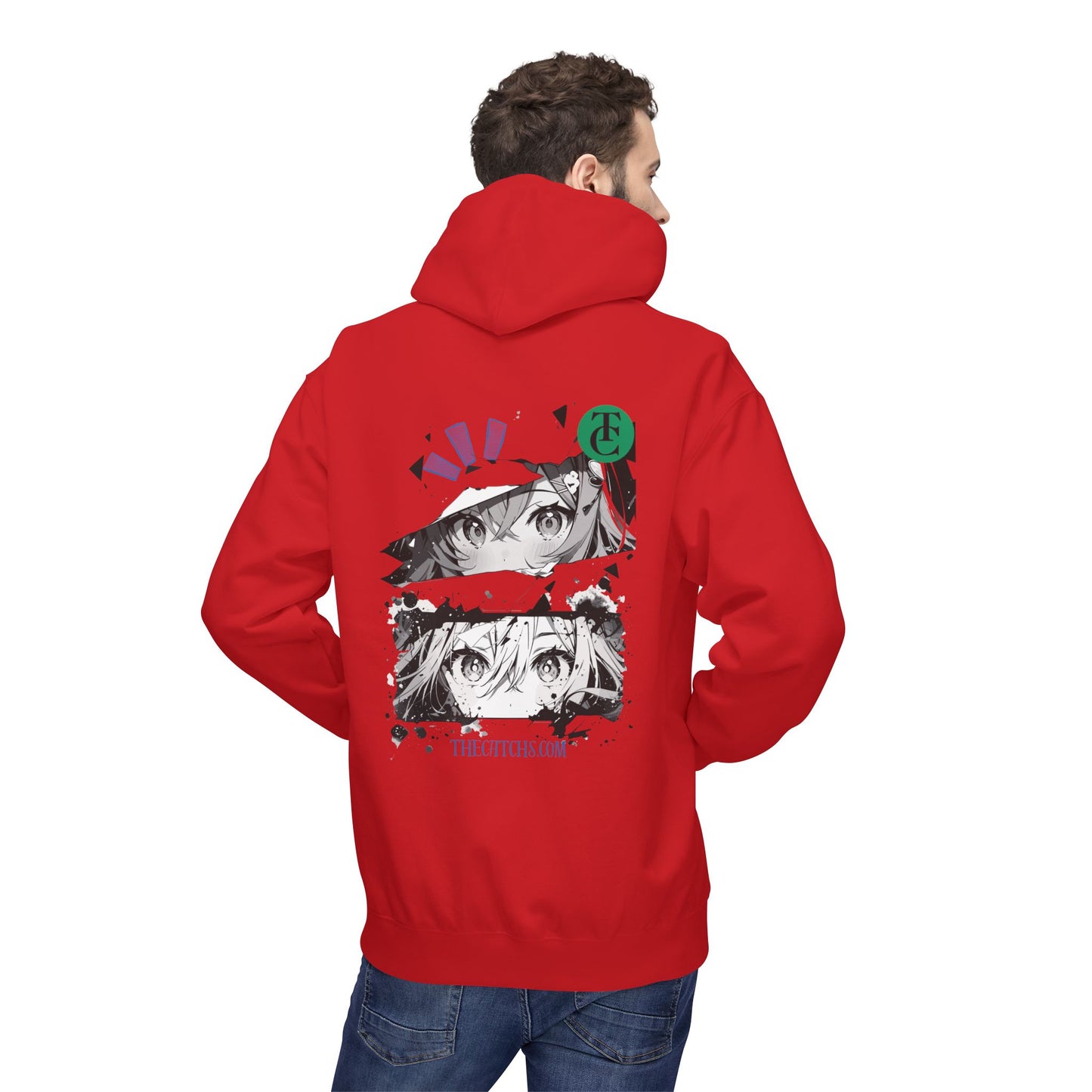 Midweight Fleece Hoodie with Eye-Catching Graphic Design