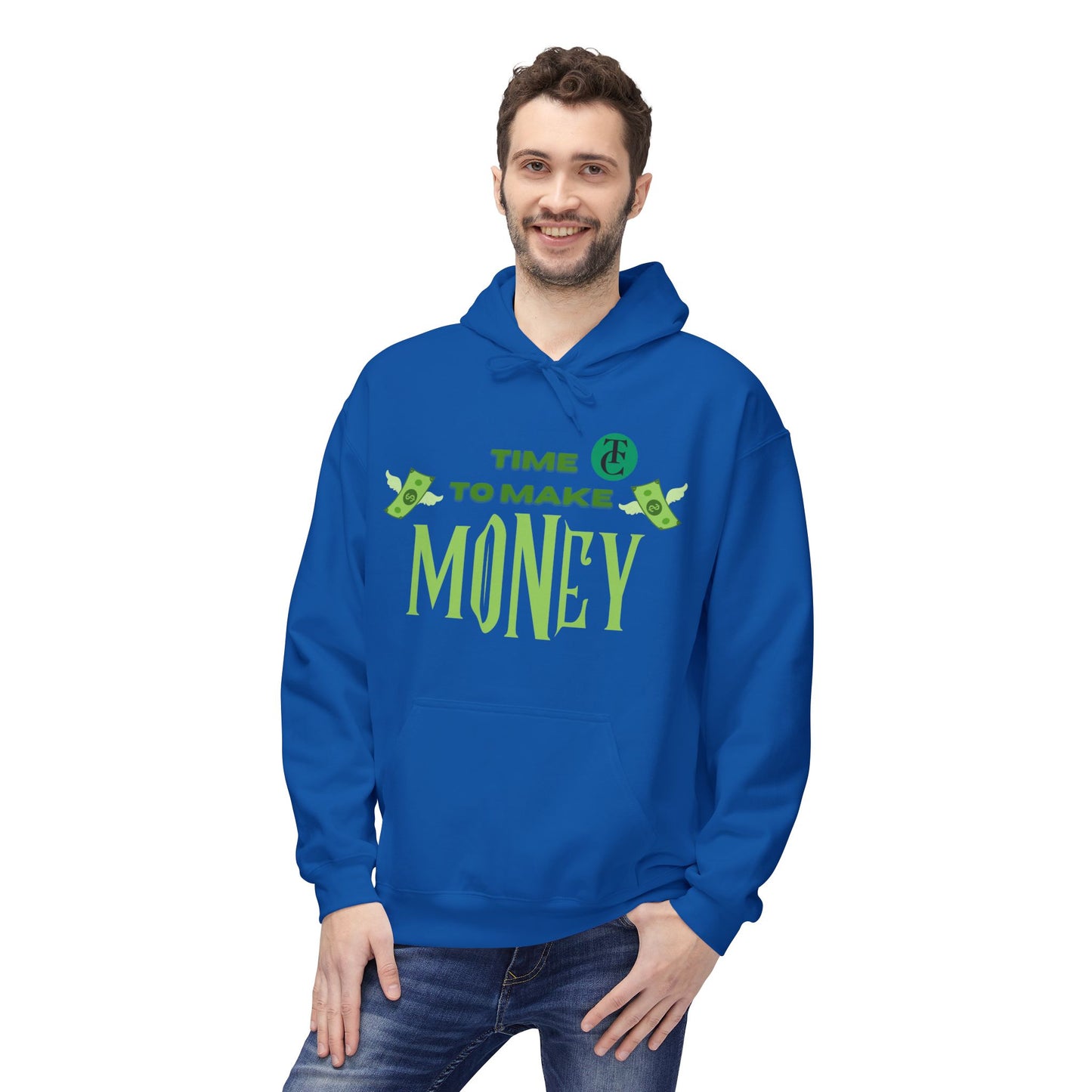 Money Motivational Hoodie, Cozy Fleece Sweatshirt, Gift for Entrepreneurs, Casual Wear, Unique Business Apparel