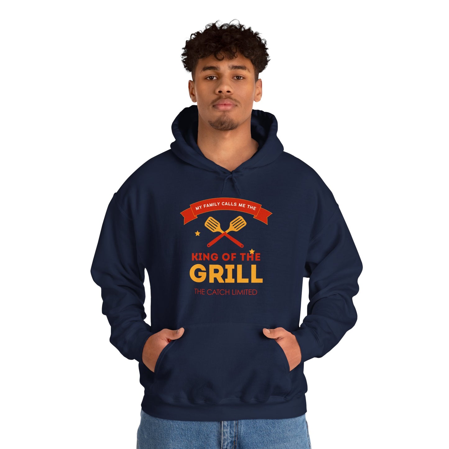 King of the Grill Heavy Blend™ Hooded Sweatshirt, BBQ Sweatshirt, Father's Day Gift, Grilling Hoodie, Casual Comfort Wear