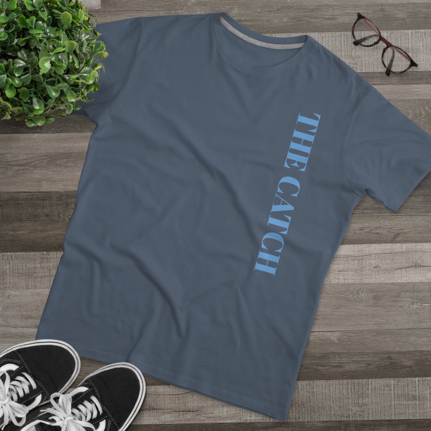 Trendy Men's Modern-fit Tee - 'The Catch' & 'Hello' Graphic Design