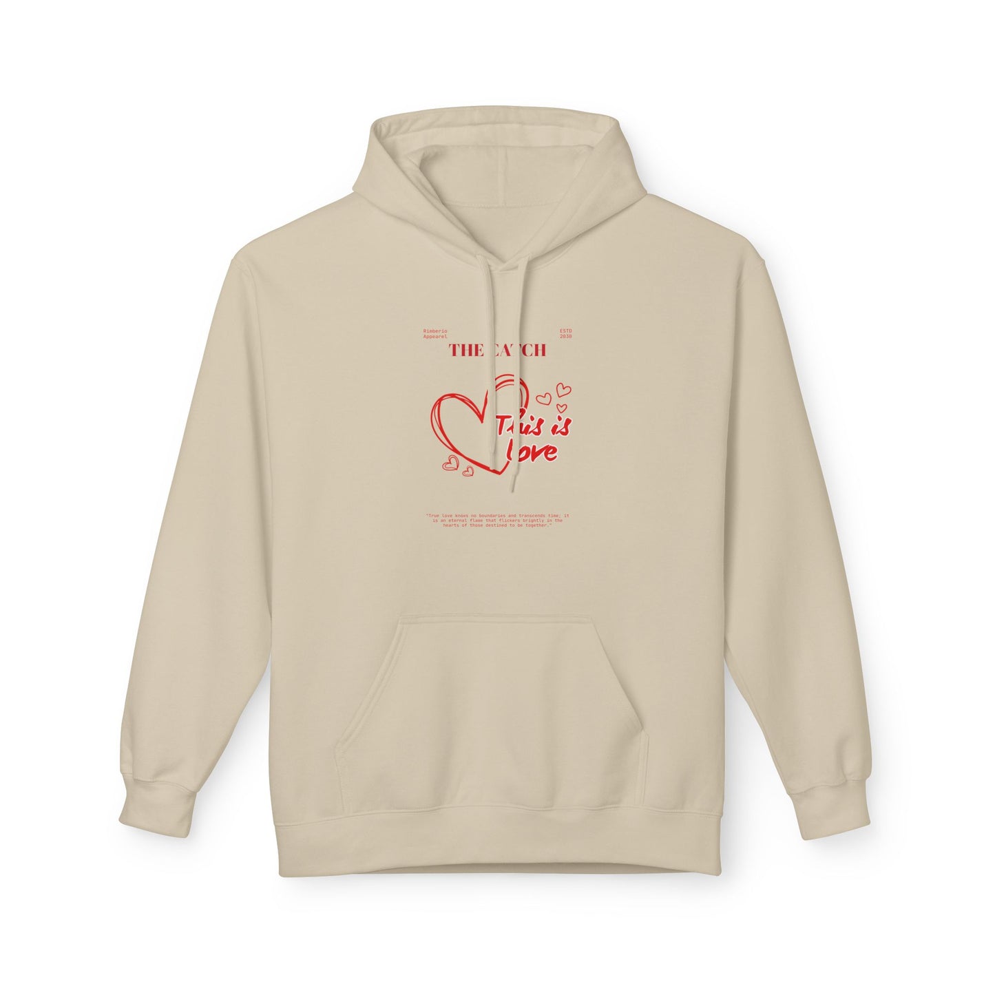 'This is Love' Fleece Hoodie - Perfect for Valentine's Day & Cozy Days