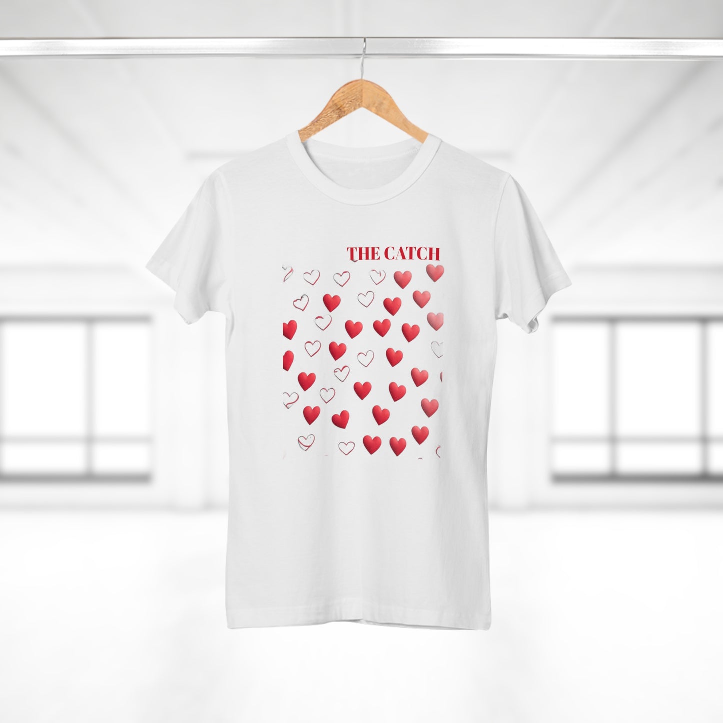 Romantic Hearts Women's T-Shirt - 'The Catch' Design - THE CATCH