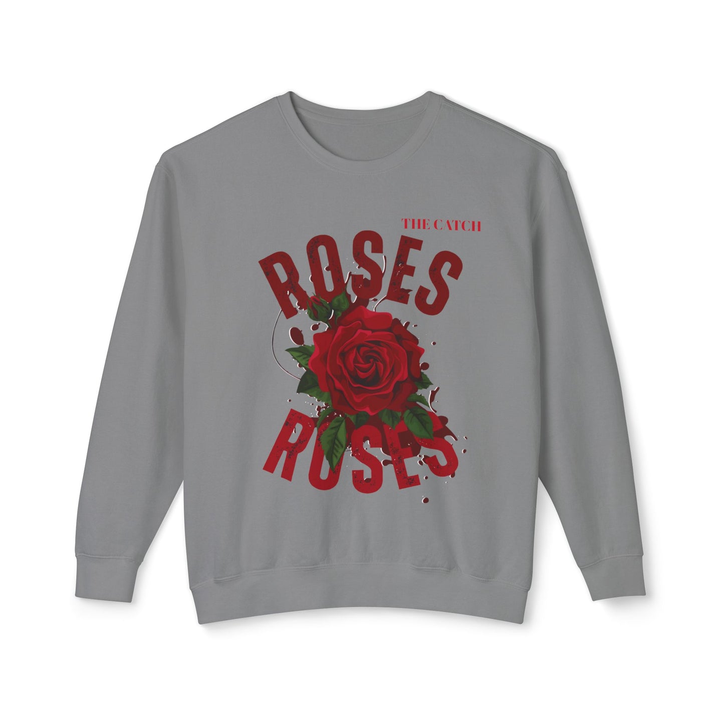 Lightweight Crewneck Sweatshirt - Roses Design