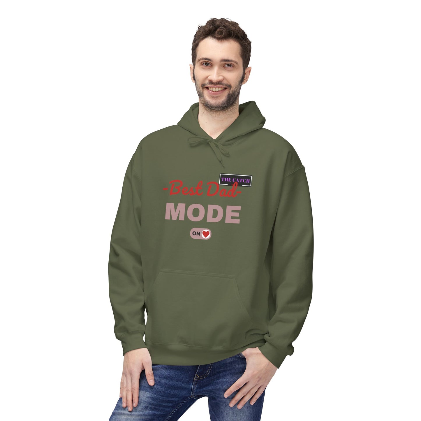 Best Dad Mode Fleece Hoodie, Comfortable Gift for Fathers, Dad Apparel, Cozy Hoodie for Men, Parent Gift, Casual Wear - THE CATCH