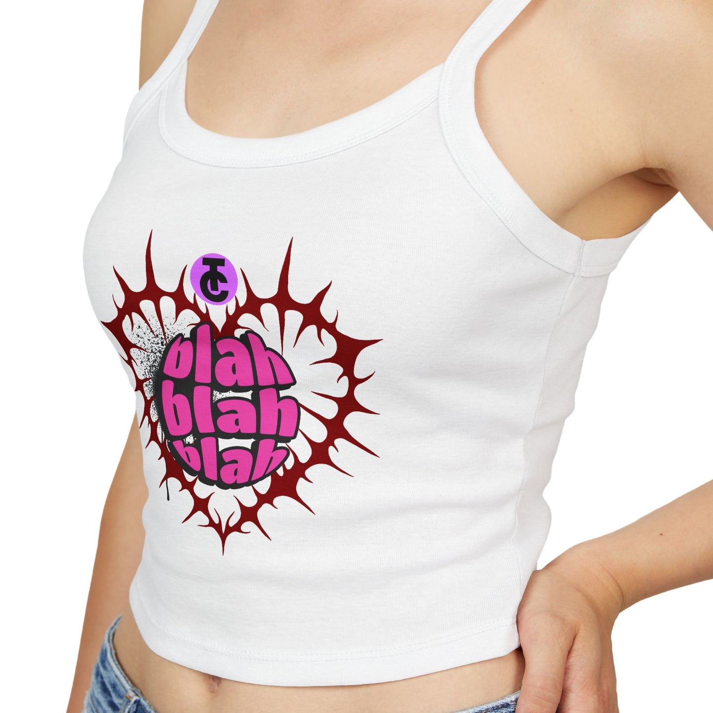 Bold Graphic Spaghetti Strap Tank Top, Summer Top, Festival Wear, Casual Chic, Heart Design, Edgy Tank, Gift Idea - THE CATCH