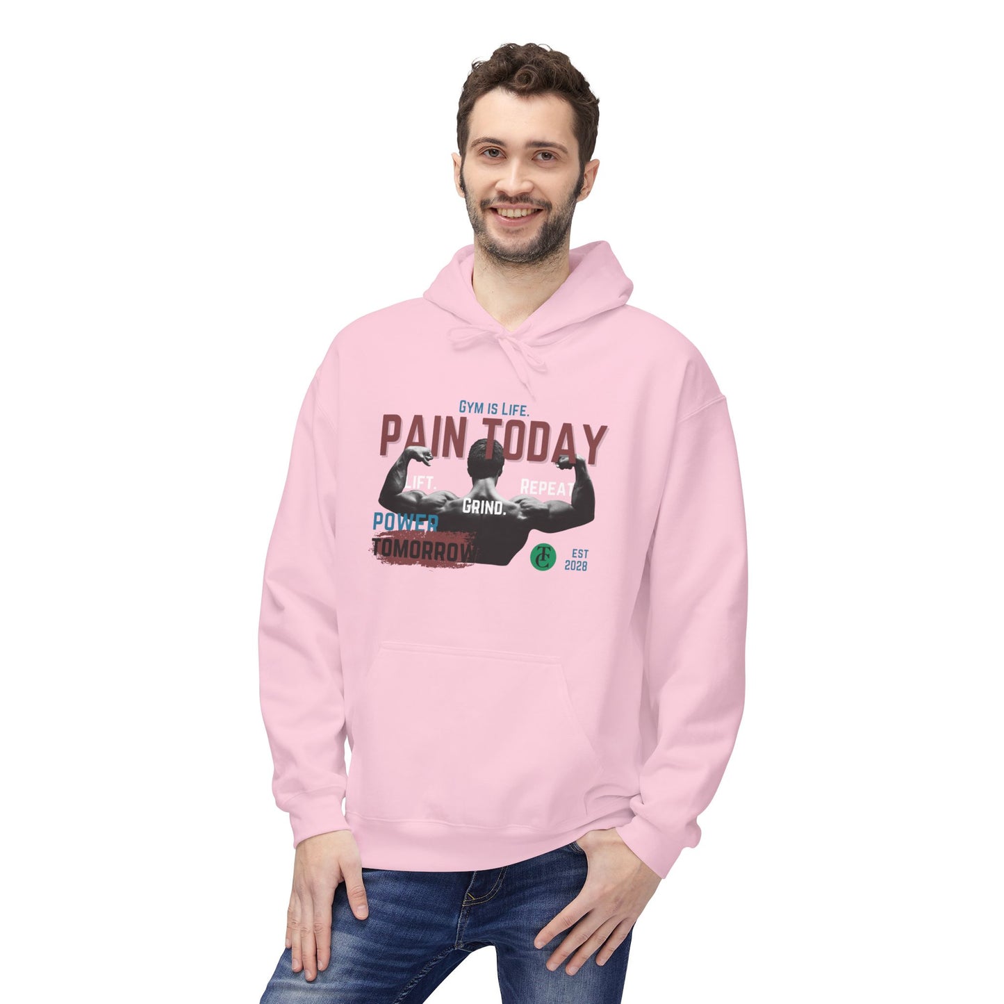 Empowering Fleece Hoodie | Gym Motivation | Pain Today, Power Tomorrow Workout Gear | Fitness Gift | Casual Wear