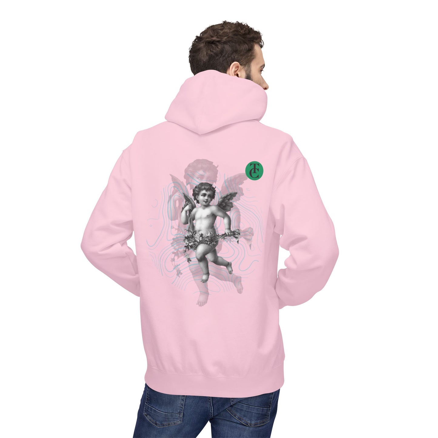 Fleece Hoodie with Cupid Design - Softstyle, Comfortable, Perfect for Casual Wear