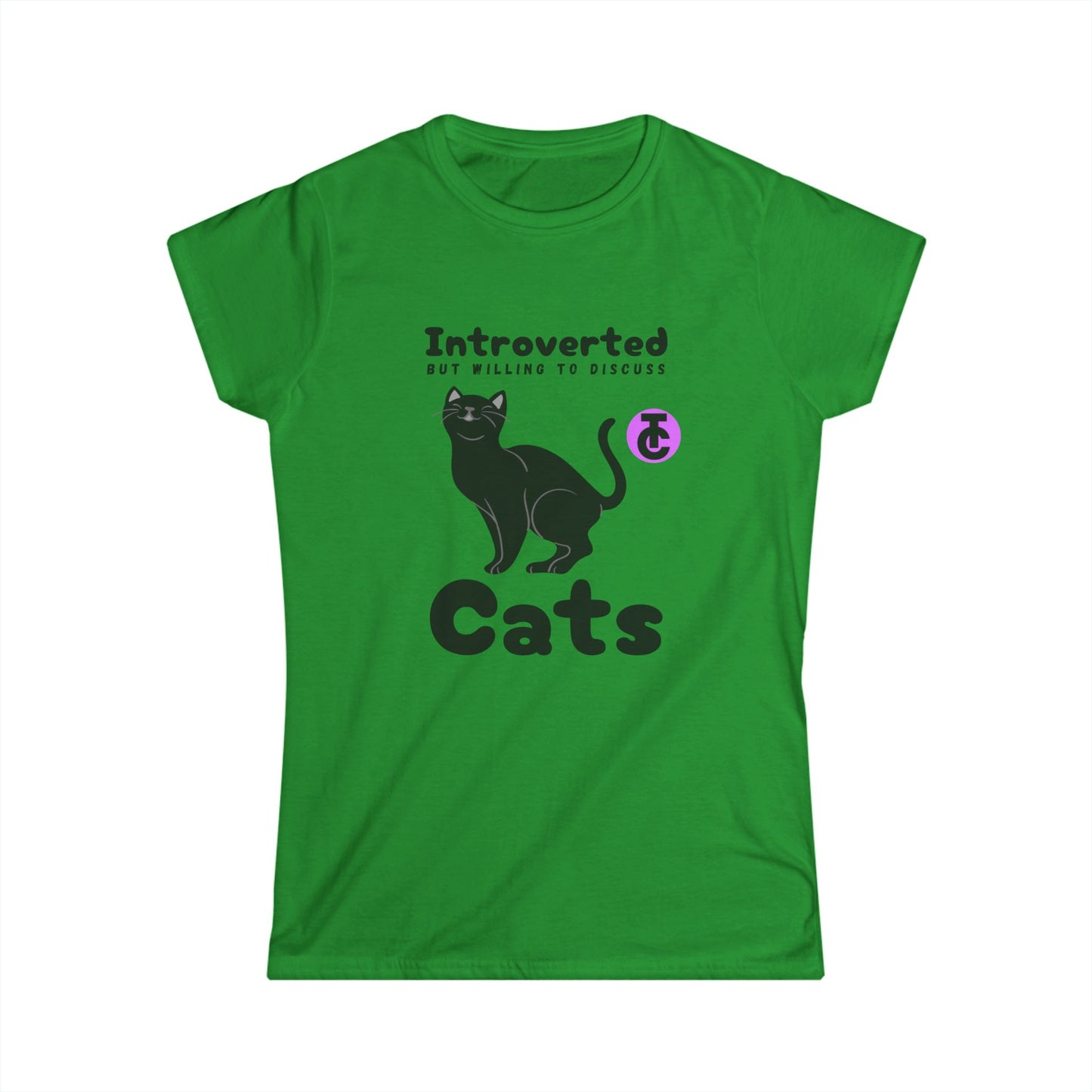 Introverted Cat Women's Tee - Perfect for Cat Lovers, Pet Owners, Birthday Gift, Casual Wear, Comfortable Style - THE CATCH
