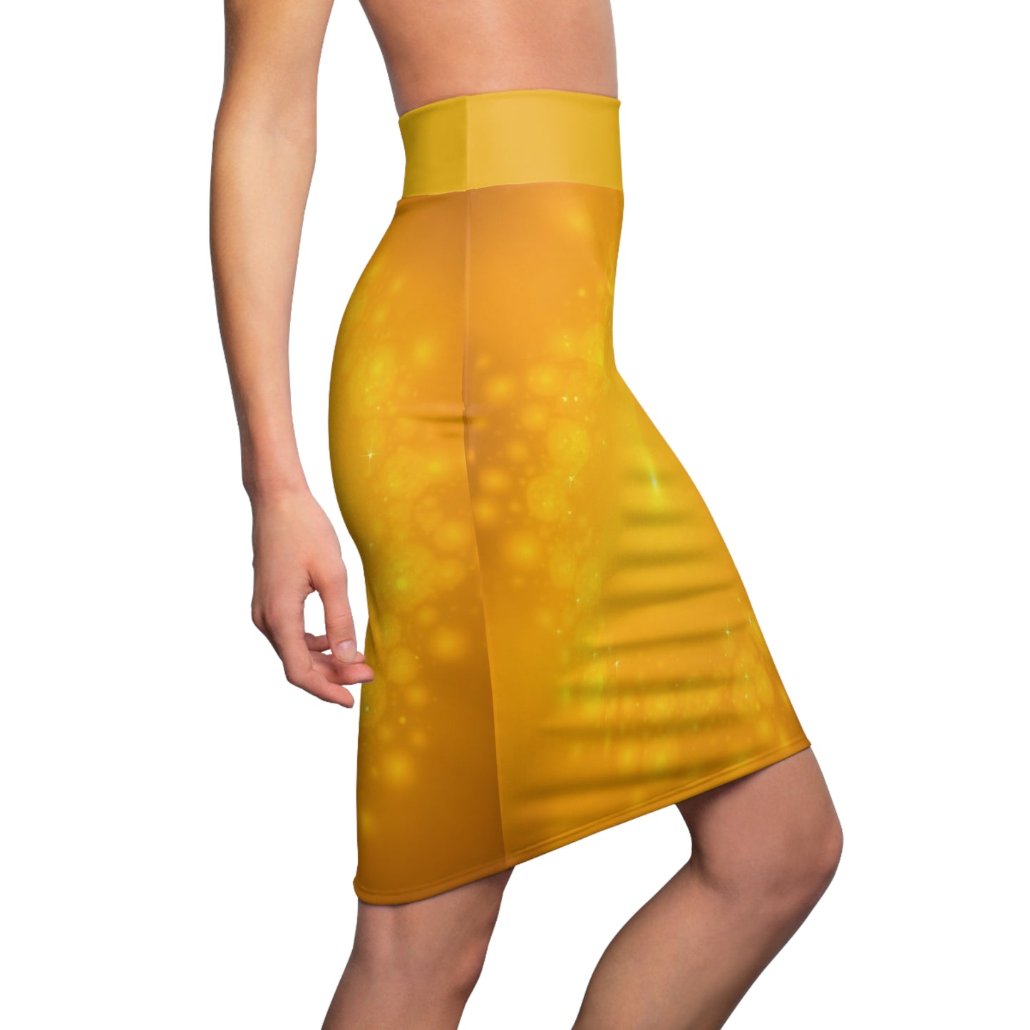 Sunny Glow Women's Pencil Skirt - Bright Yellow Design, Casual Chic, Summer Fashion, Party Wear, Gift for Her - THE CATCH