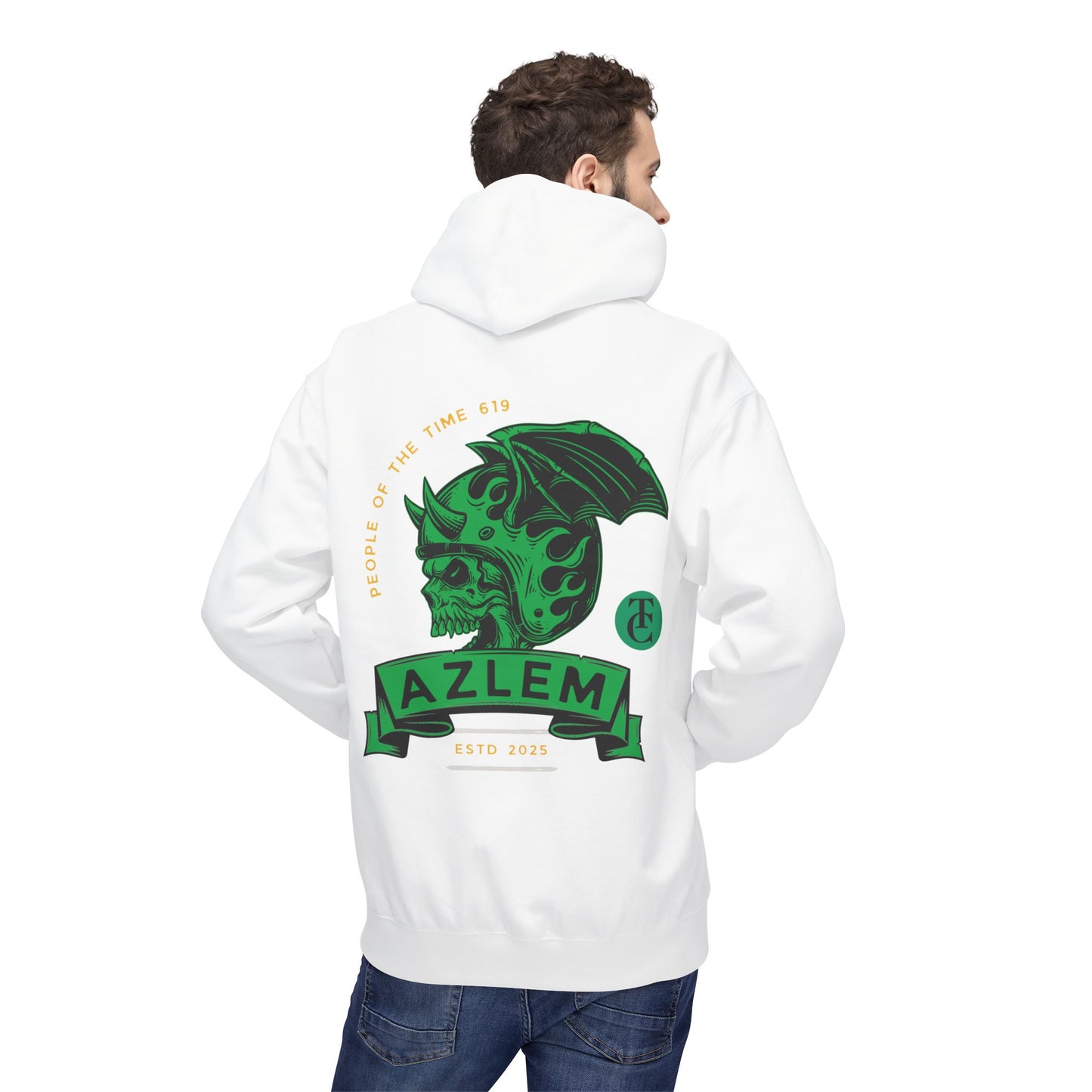 Midweight Softstyle Fleece Hoodie - Azlem Skull Design - THE CATCH