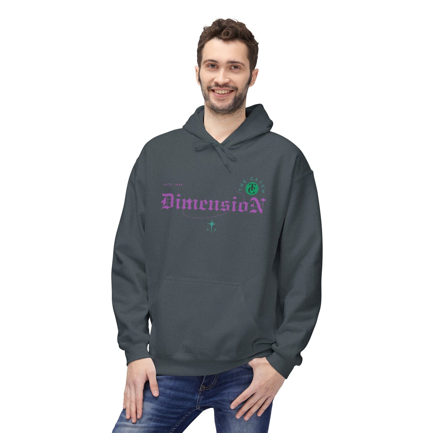 Cosmic Dimension Hoodie | Softstyle Fleece Wear, Unique Graphic Pullover, Gift for Astronomers, Casual Streetwear