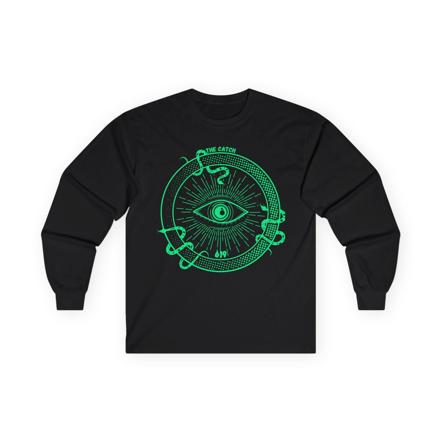 The Catch Graphic Long Sleeve Tee - Cotton Shirt with Eye Design - THE CATCH