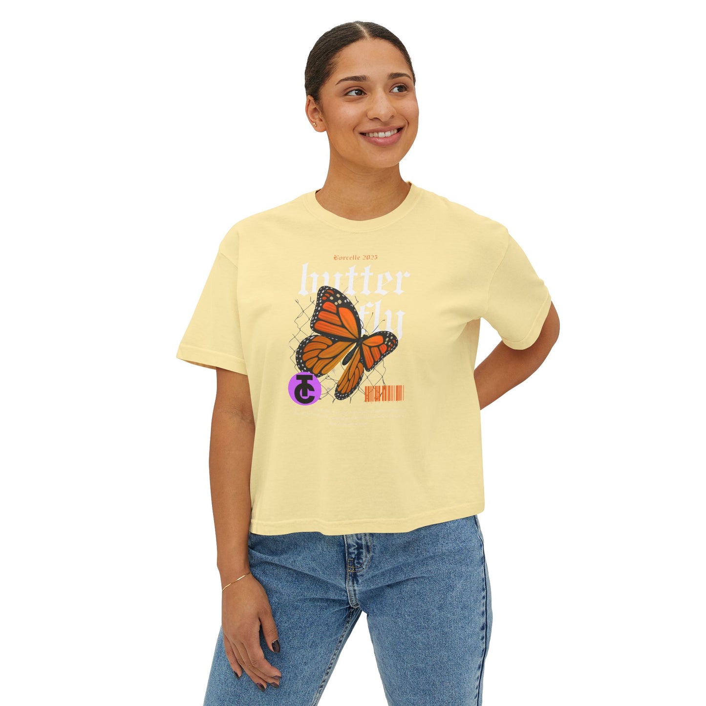 Bohemian Butterfly Women's Boxy Tee, Casual Tee, Graphic Tee, Summer Shirt, Nature Lover Gift - THE CATCH