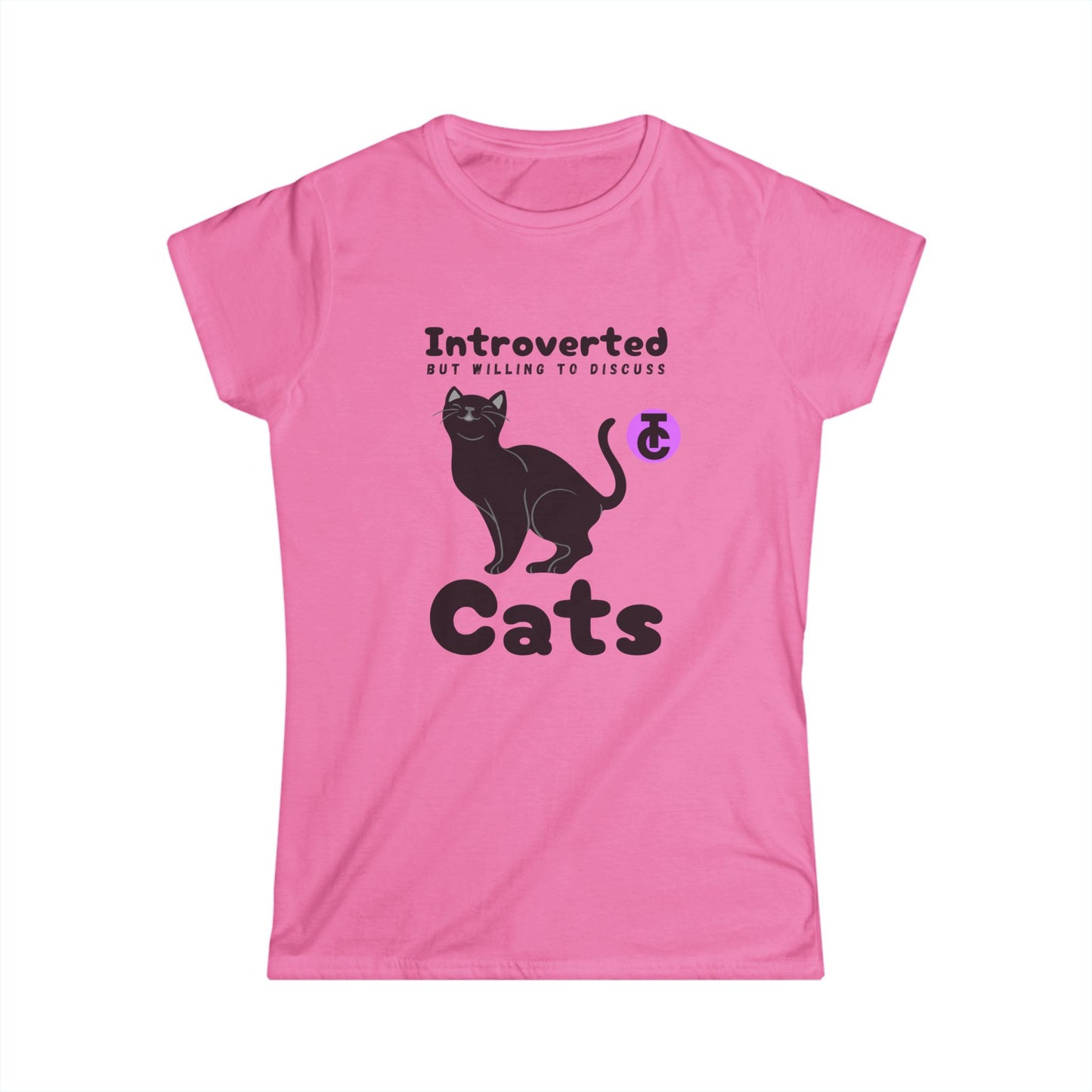 Introverted Cat Women's Tee - Perfect for Cat Lovers, Pet Owners, Birthday Gift, Casual Wear, Comfortable Style - THE CATCH
