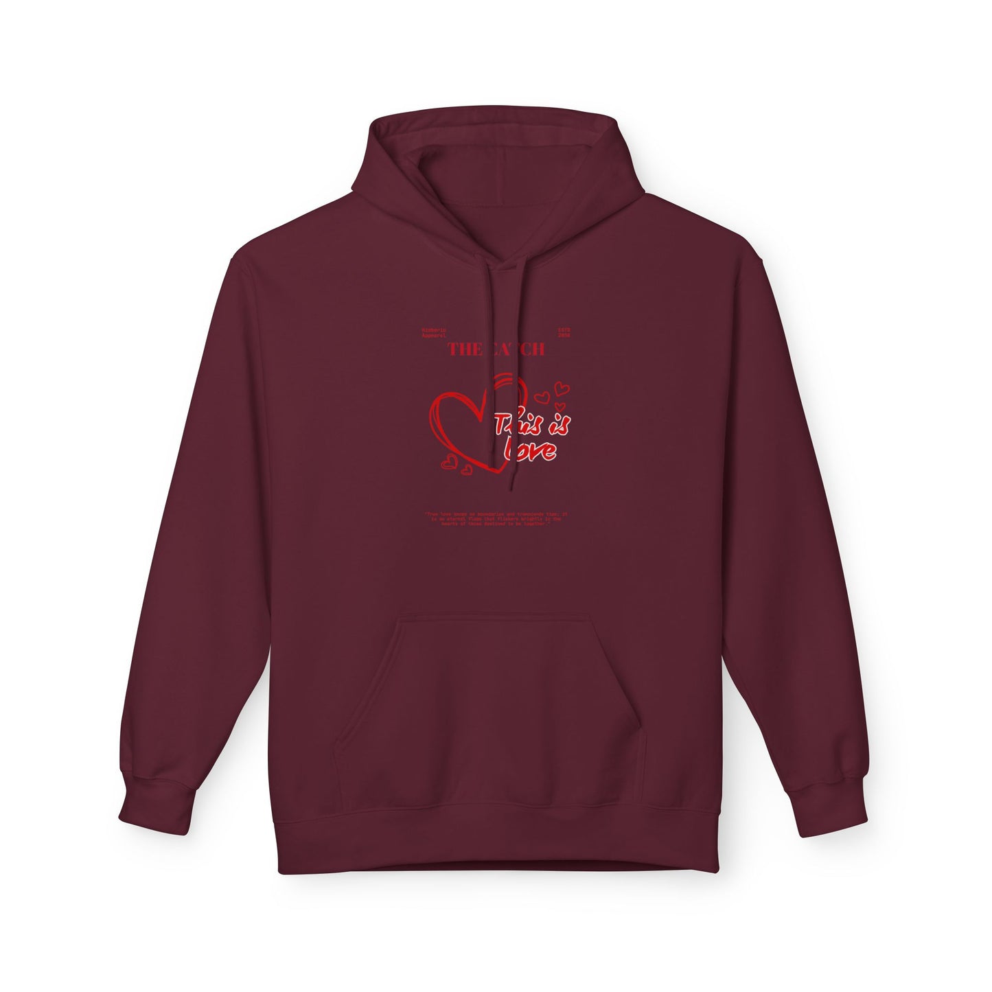 'This is Love' Fleece Hoodie - Perfect for Valentine's Day & Cozy Days