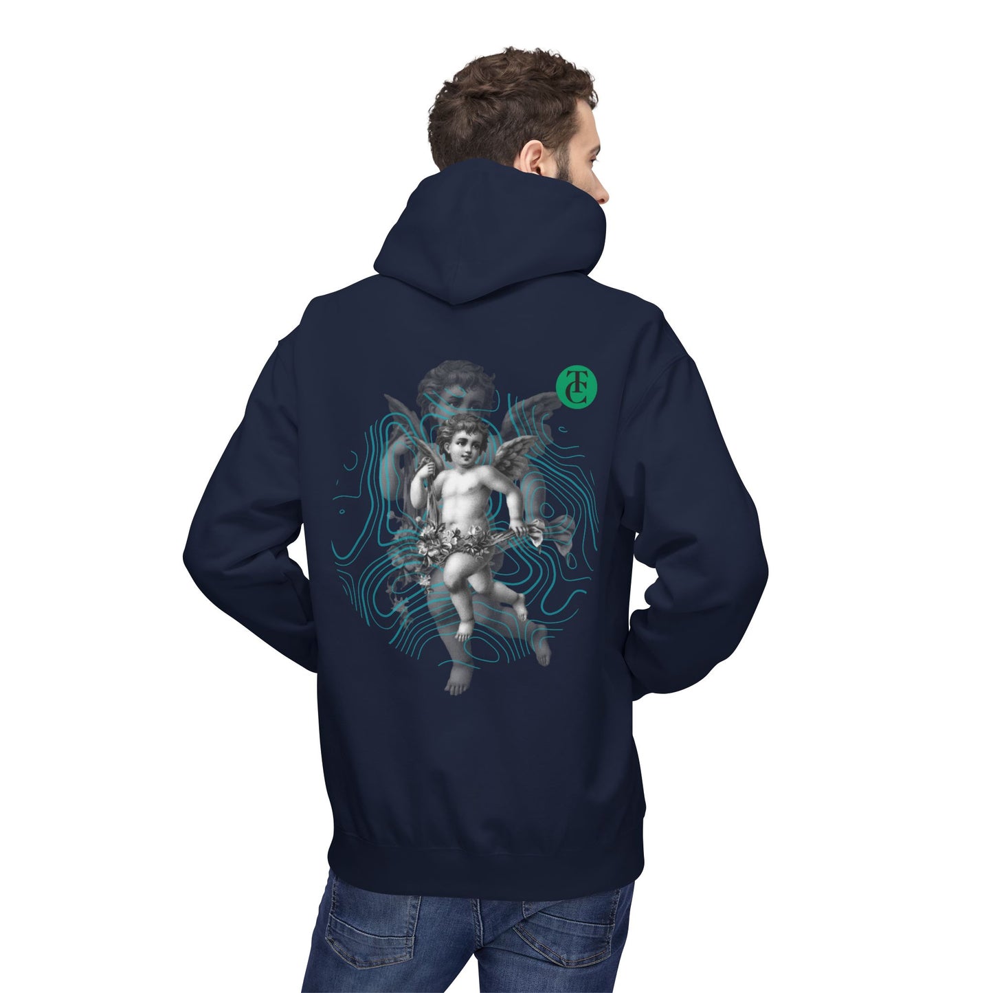 Fleece Hoodie with Cupid Design - Softstyle, Comfortable, Perfect for Casual Wear