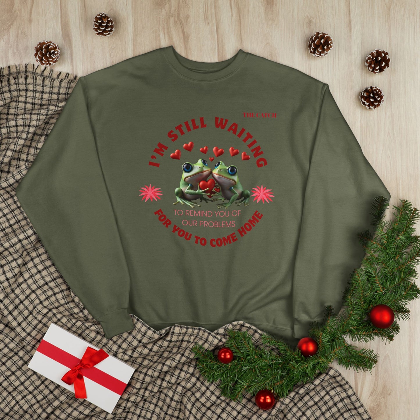 Eco-Friendly Frog Crewneck Sweatshirt - "I’m Still Waiting for You to Come Home"