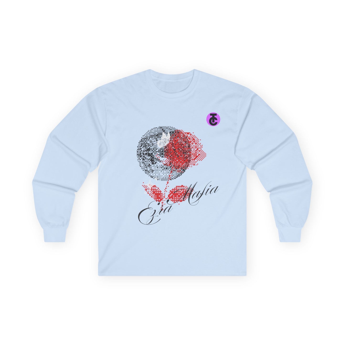 Black Rose Graphic Long Sleeve Tee for Artistic Souls