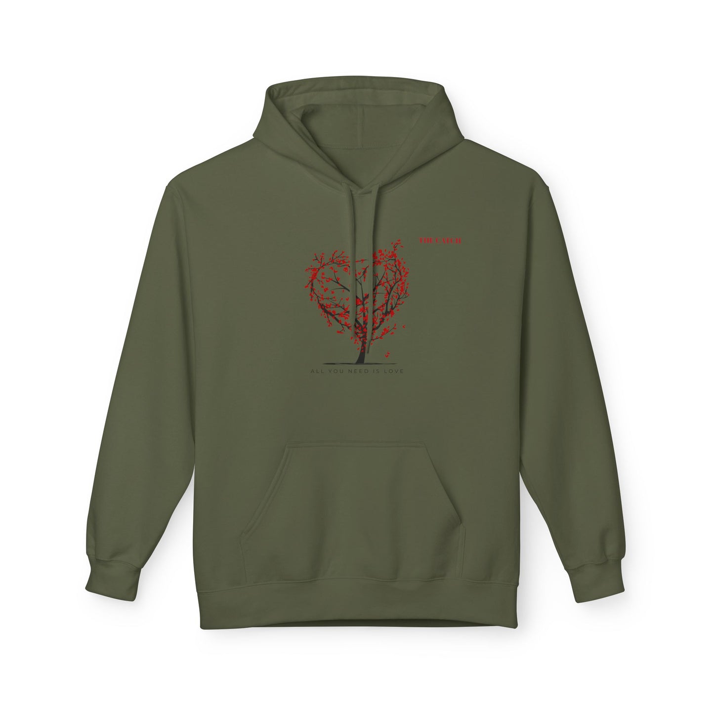 All You Need Is Love Fleece Hoodie -Midweight Pullover for Cozy Comfort