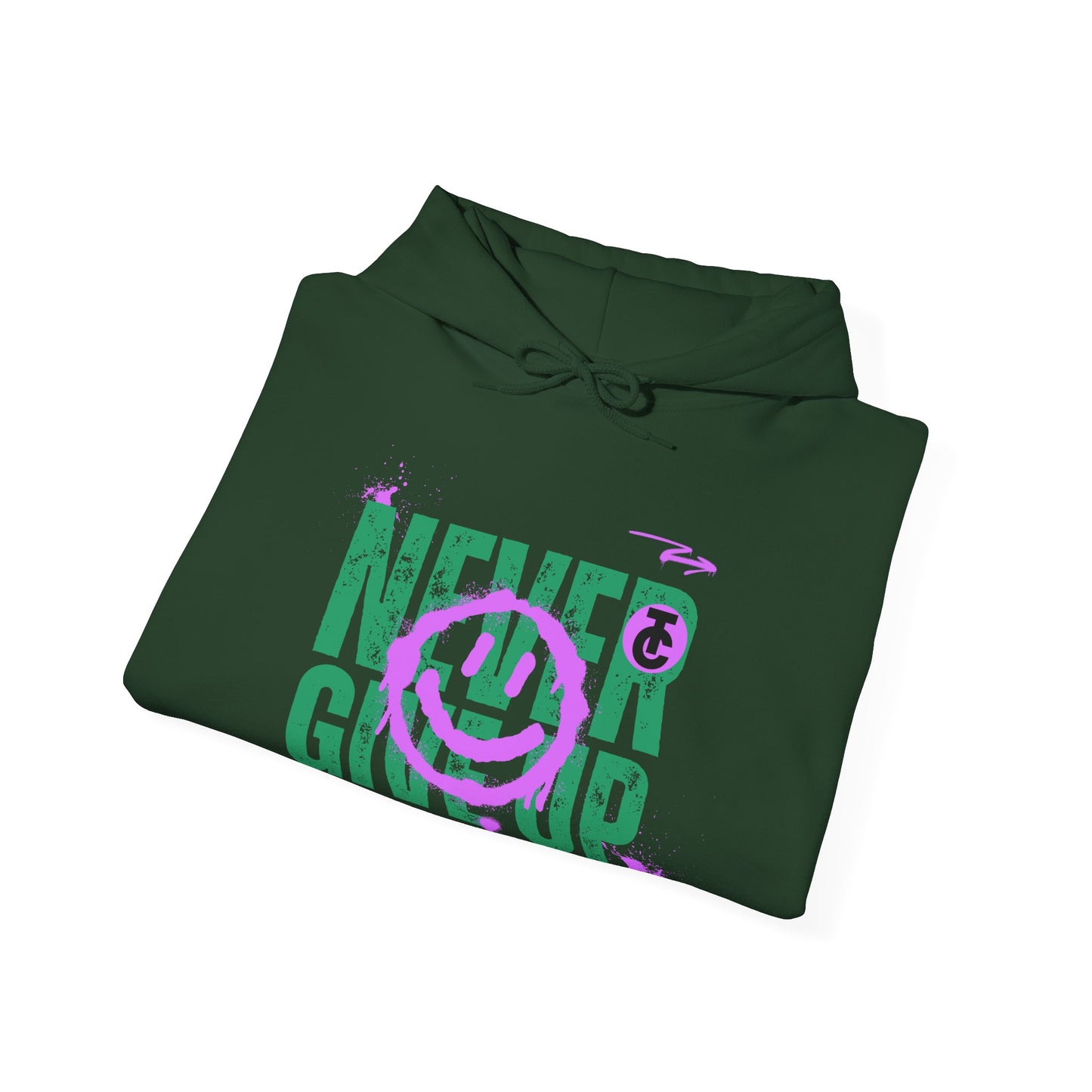 Motivational Sweatshirt - "Never Give Up" Hoodie, Cozy Gift for Friends, Inspirational Apparel, Perfect for Any Occasion