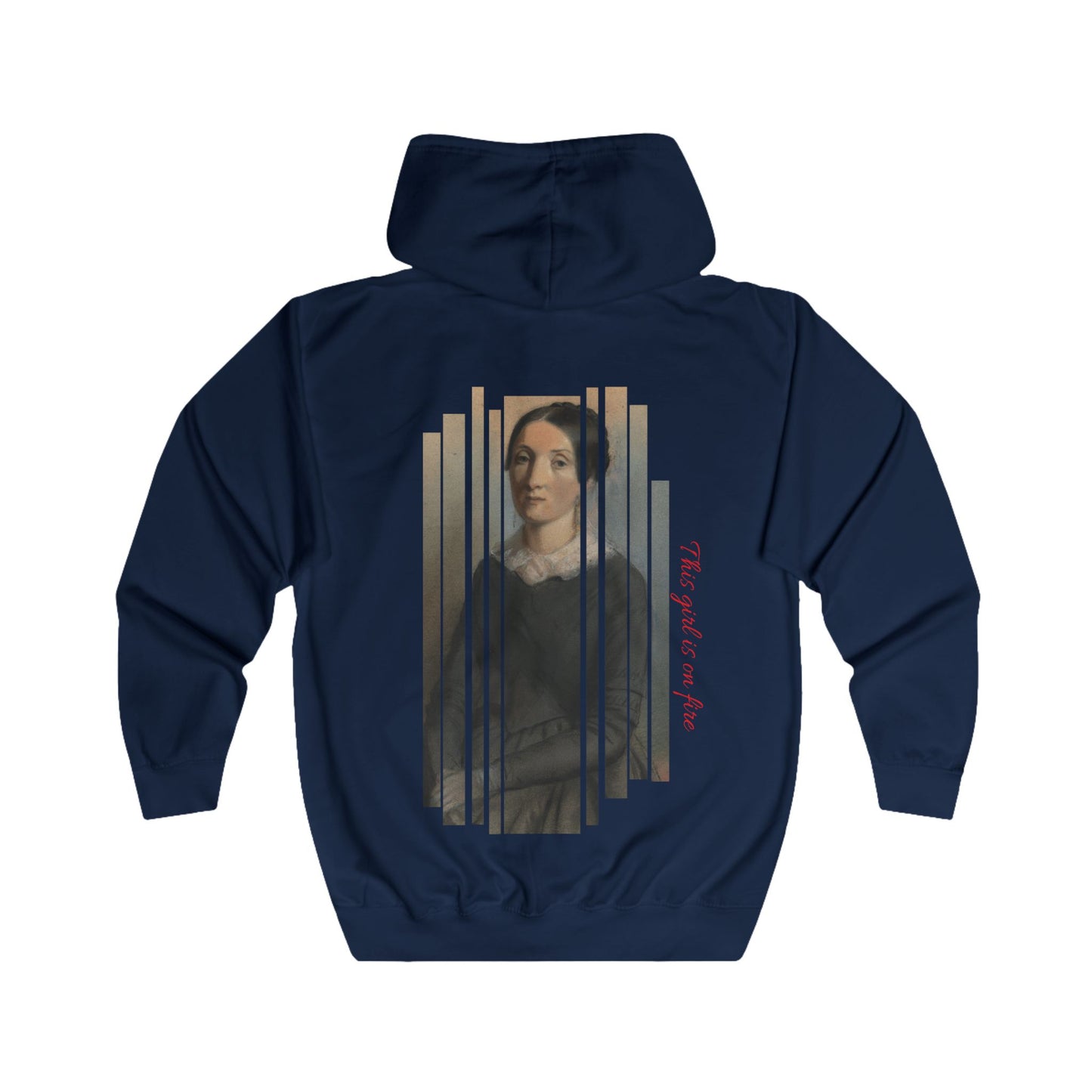 Artistic Full Zip Hoodie - 'The Catch' with Vintage Portrait - THE CATCH