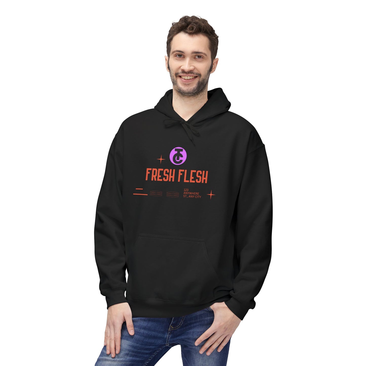 Fresh Flesh Graphic Hoodie for Trendsetters Midweight Fleece Sweatshirt - THE CATCH