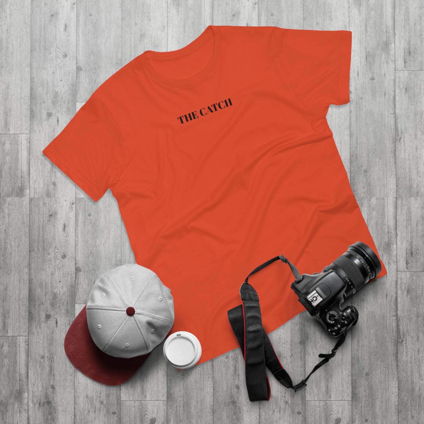 Men's Orange T-Shirt with 'The Catch' and Authentic Design - Perfect for Casual Wear & Gifts