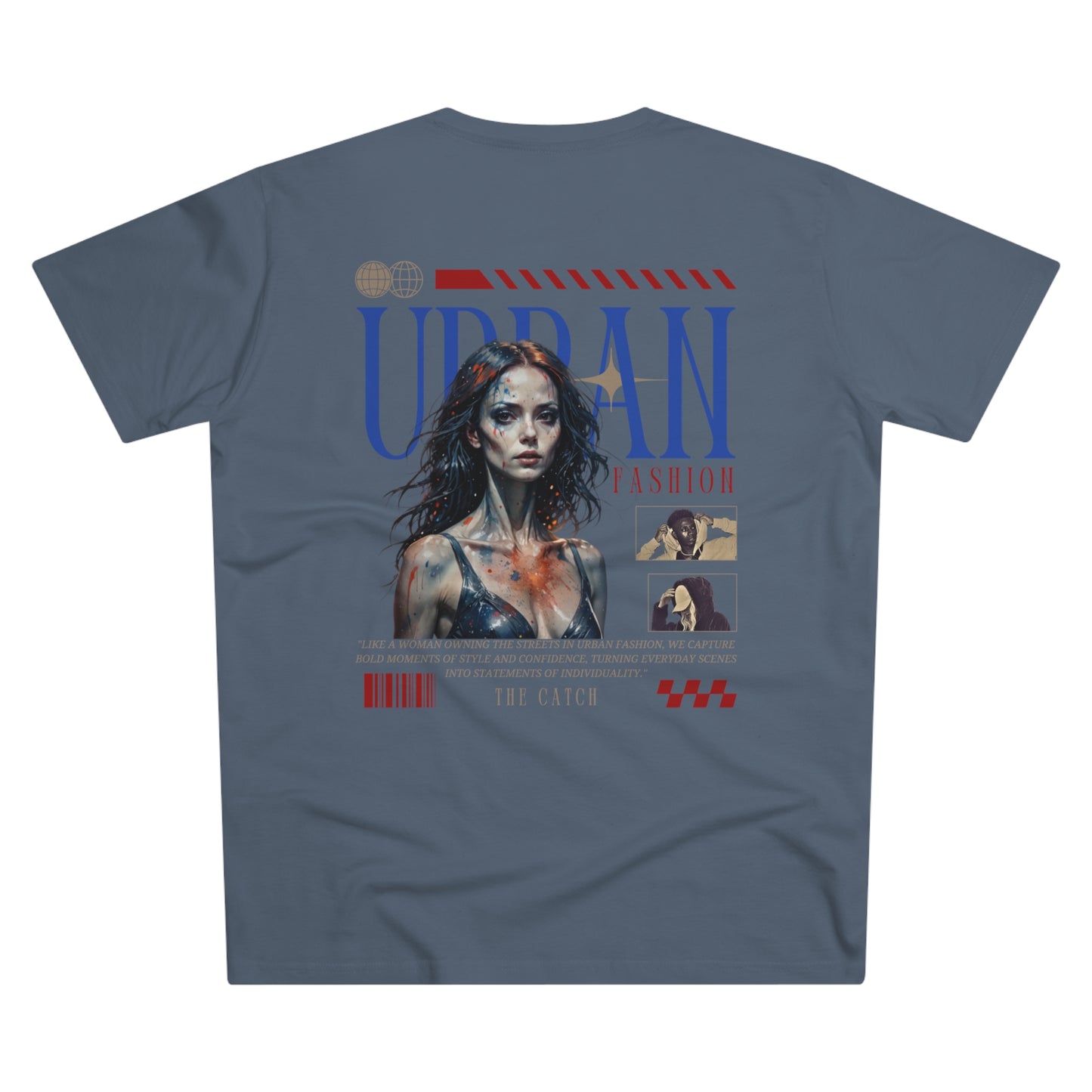 Urban Fashion Men's Modern-fit Tee - 'THE CATCH' Graphic Shirt for Trendsetters