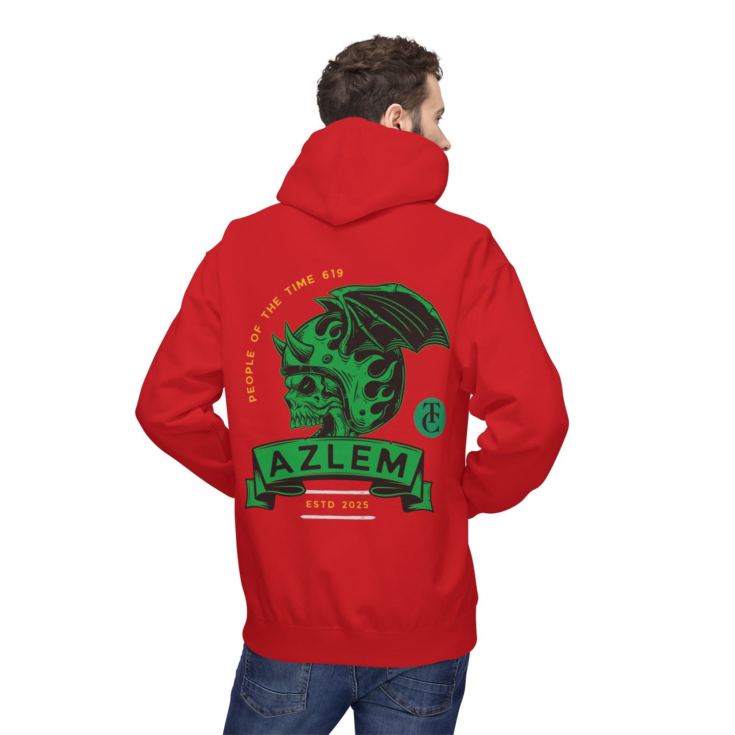 Midweight Softstyle Fleece Hoodie - Azlem Skull Design