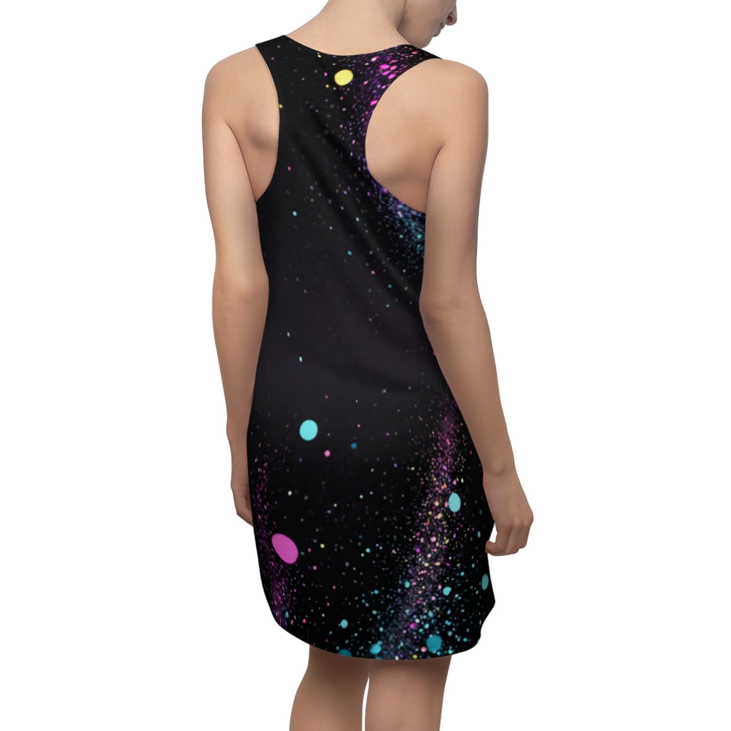 Galactic Vibes Women's Racerback Dress, Space Print Dress, Casual Summer Dress, Festival Outfit, Unique Gift for Her - THE CATCH
