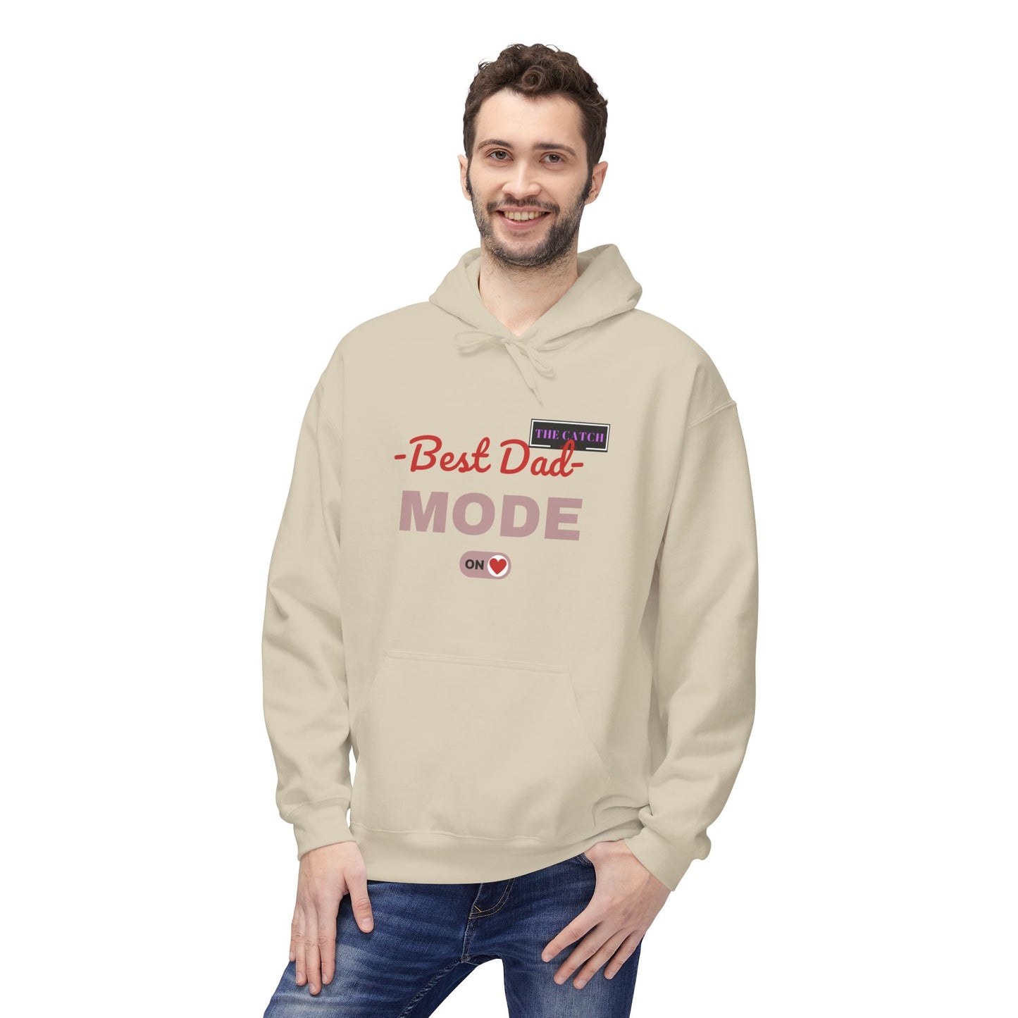 Best Dad Mode Fleece Hoodie, Comfortable Gift for Fathers, Dad Apparel, Cozy Hoodie for Men, Parent Gift, Casual Wear - THE CATCH