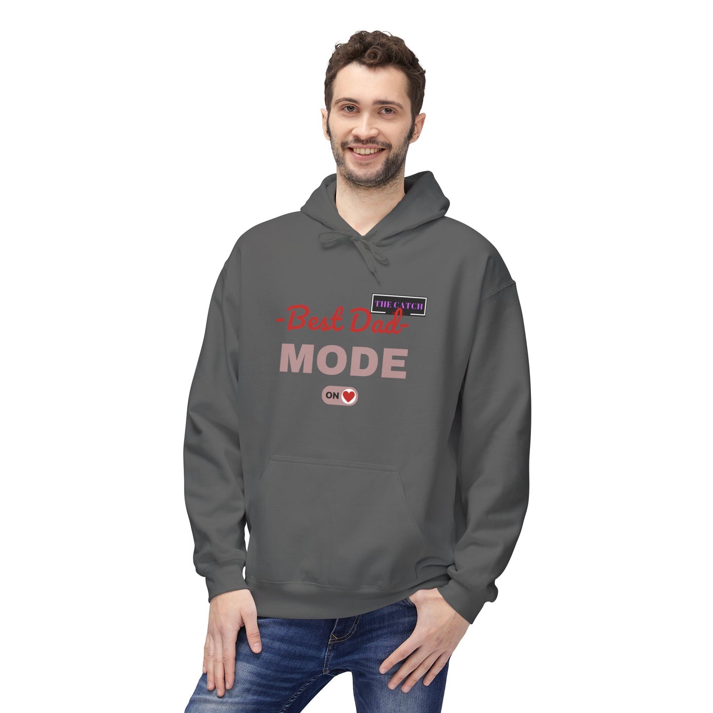 Best Dad Mode Fleece Hoodie, Comfortable Gift for Fathers, Dad Apparel, Cozy Hoodie for Men, Parent Gift, Casual Wear