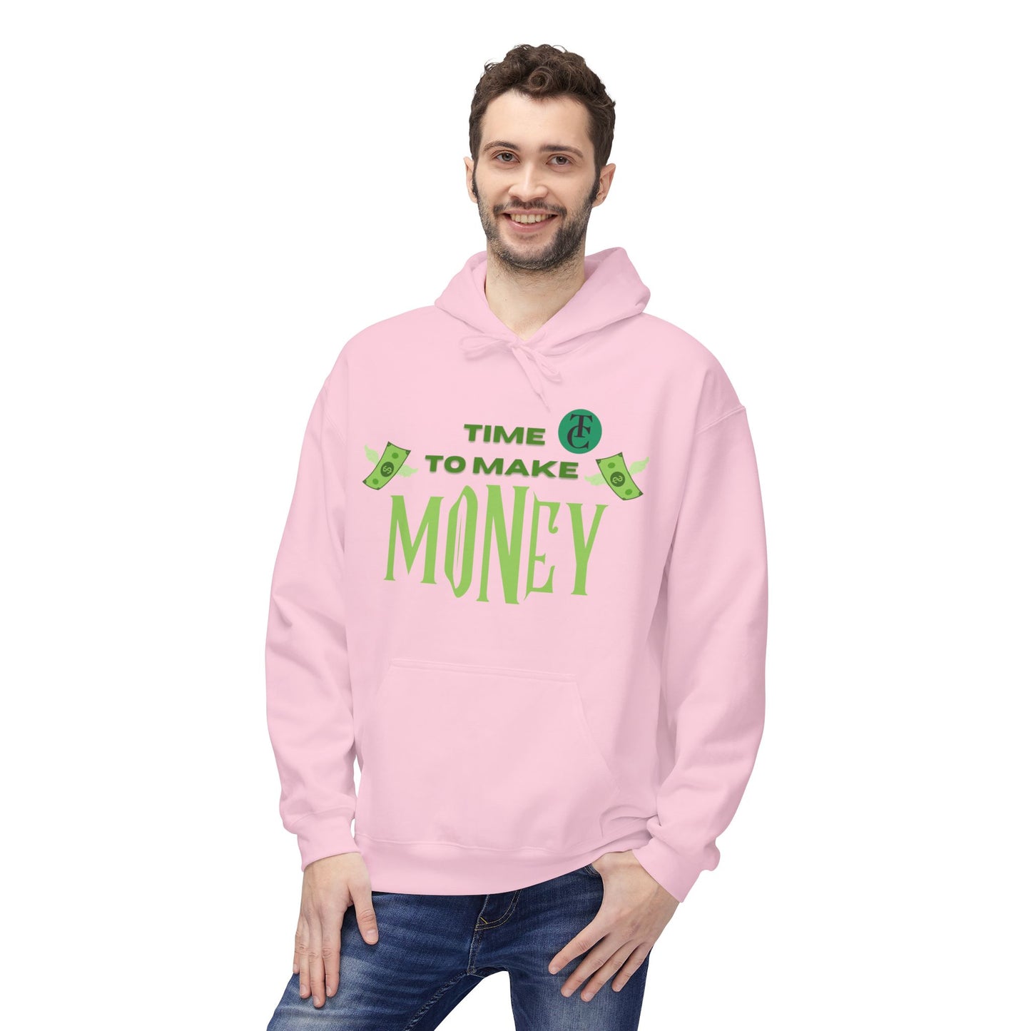 Money Motivational Hoodie, Cozy Fleece Sweatshirt, Gift for Entrepreneurs, Casual Wear, Unique Business Apparel
