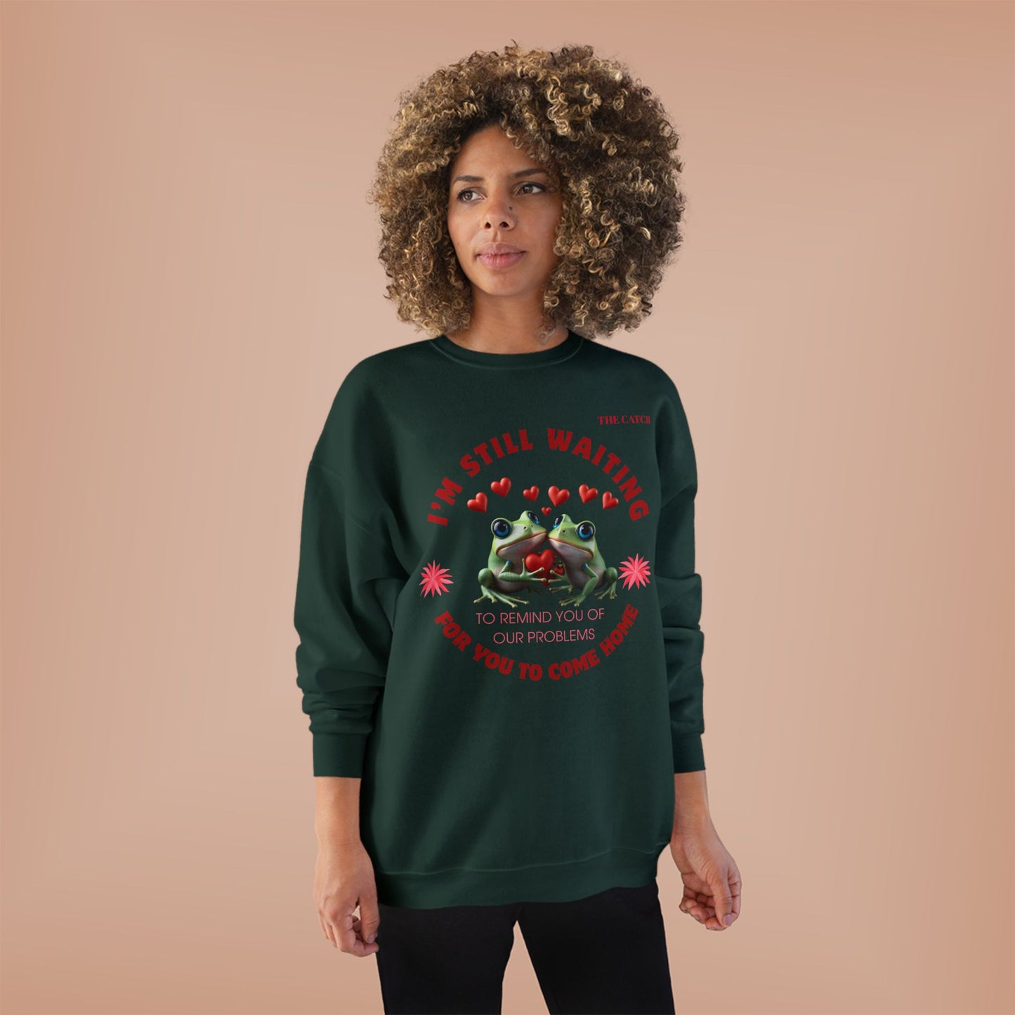 Eco-Friendly Frog Crewneck Sweatshirt - "I’m Still Waiting for You to Come Home"