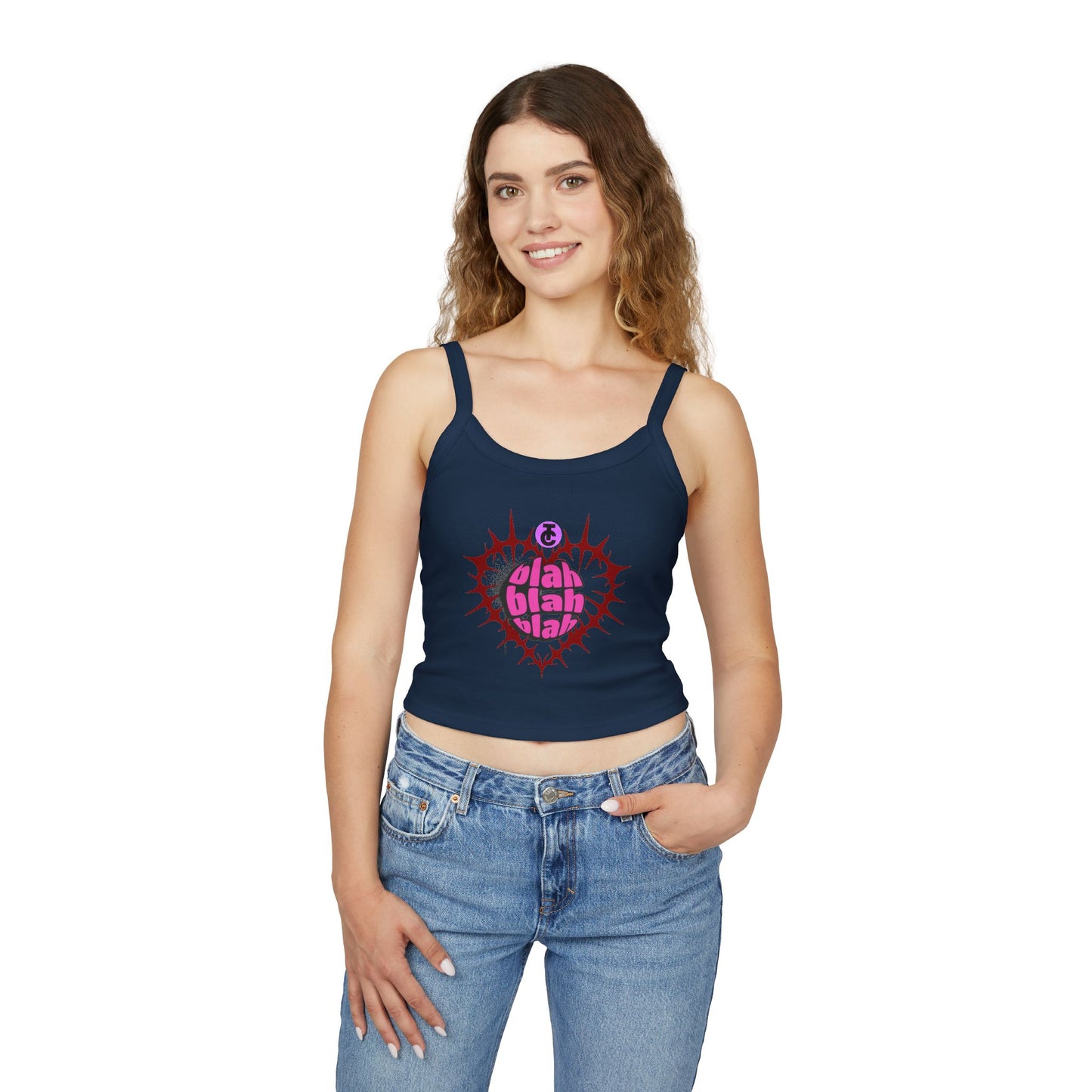 Bold Graphic Spaghetti Strap Tank Top, Summer Top, Festival Wear, Casual Chic, Heart Design, Edgy Tank, Gift Idea - THE CATCH