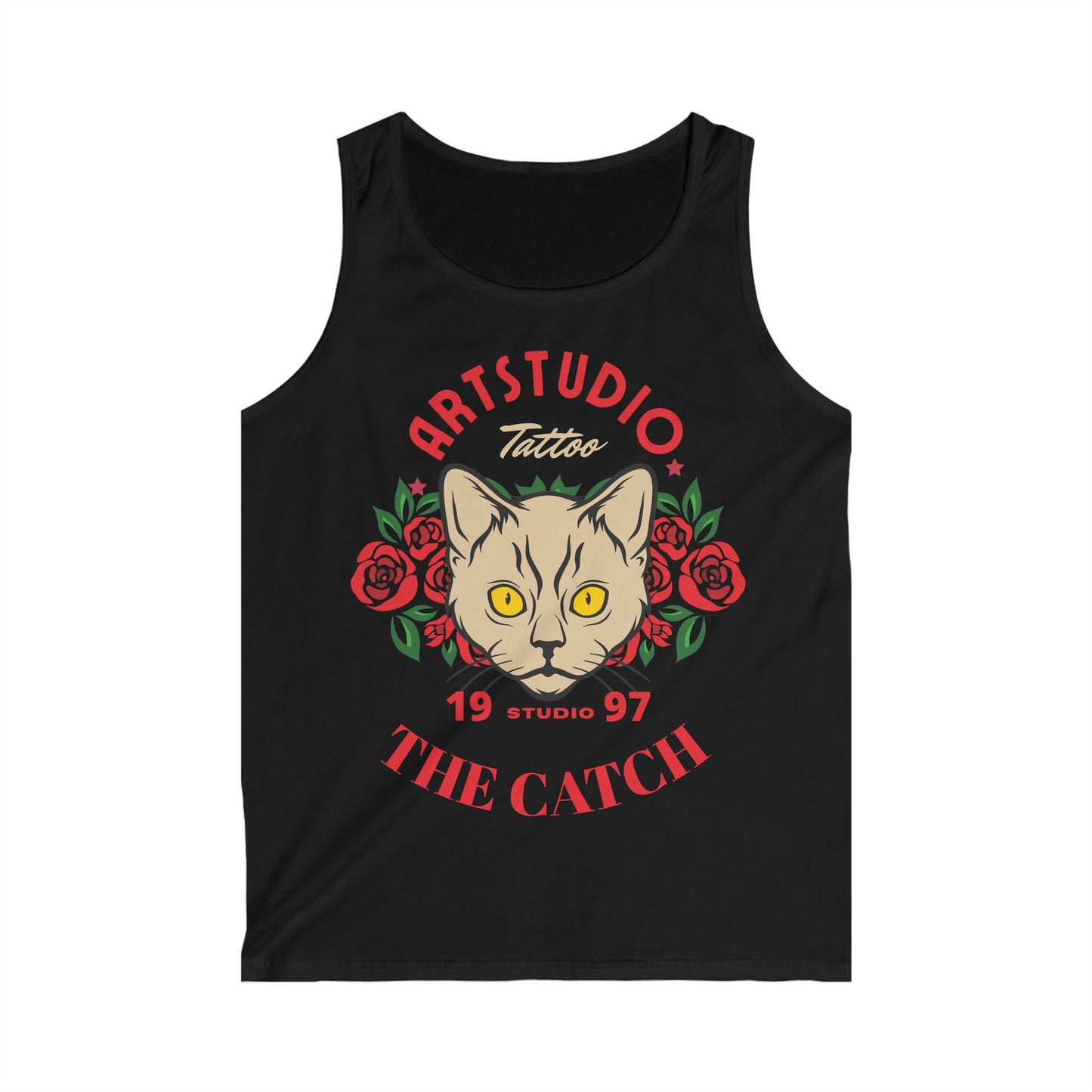 Cat Tattoo Art Men's Tank Top - The Catch - THE CATCH
