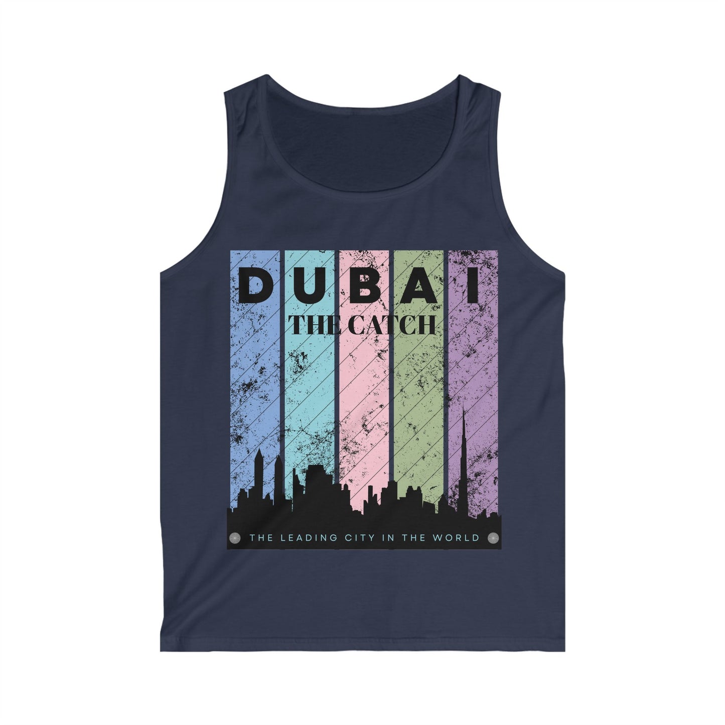 Dubai Skyline Men's Softstyle Tank Top - The Leading City in the World