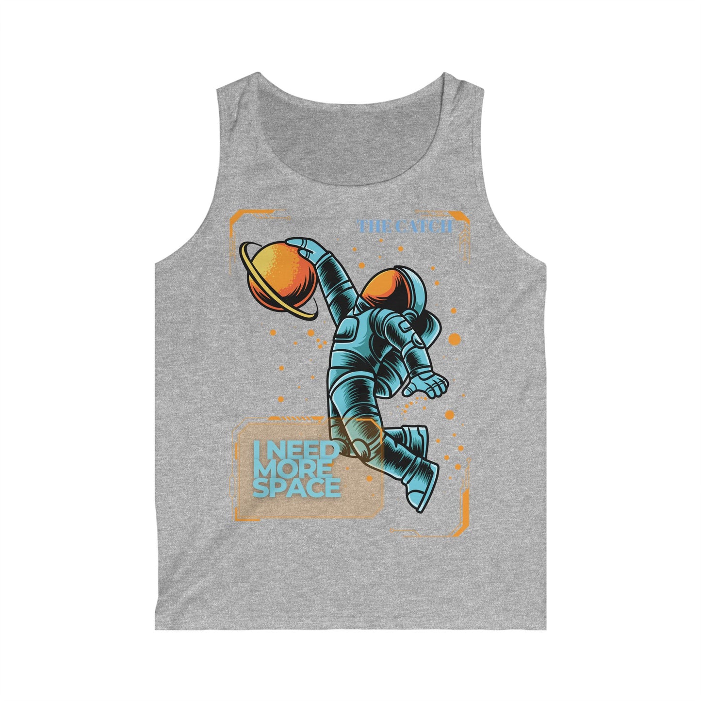 Men's Softstyle Tank Top - 'Need More Space' Astronaut Graphic