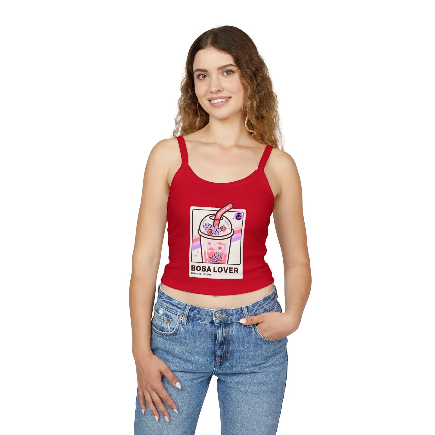 Boba Lover Women's Spaghetti Strap Tank Top | Cute Summer Top, Bubble Tea Apparel, Gift for Boba Fans, Casual Wear, Hot Weather Style